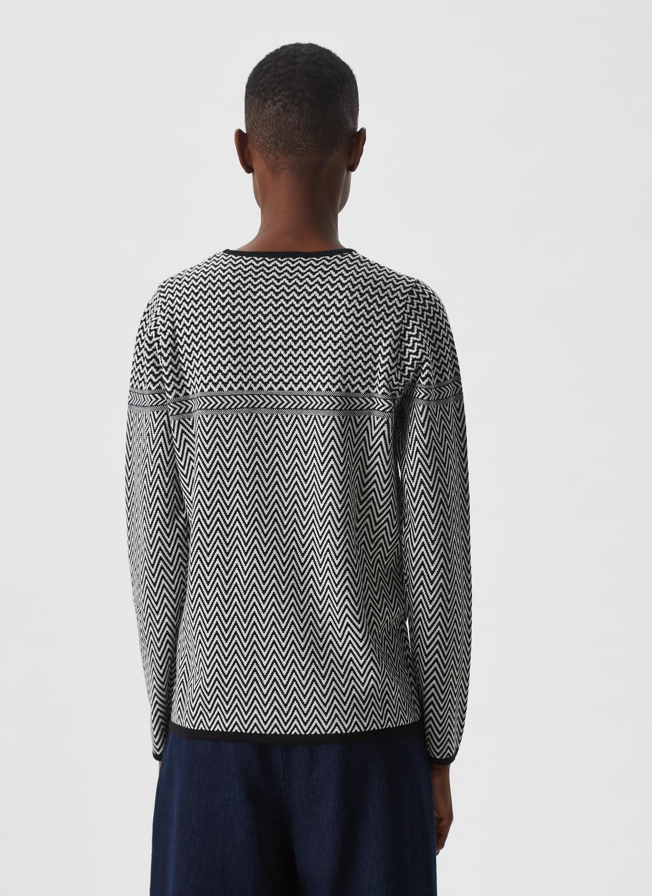 Sweater with geometric jacquard image number 2