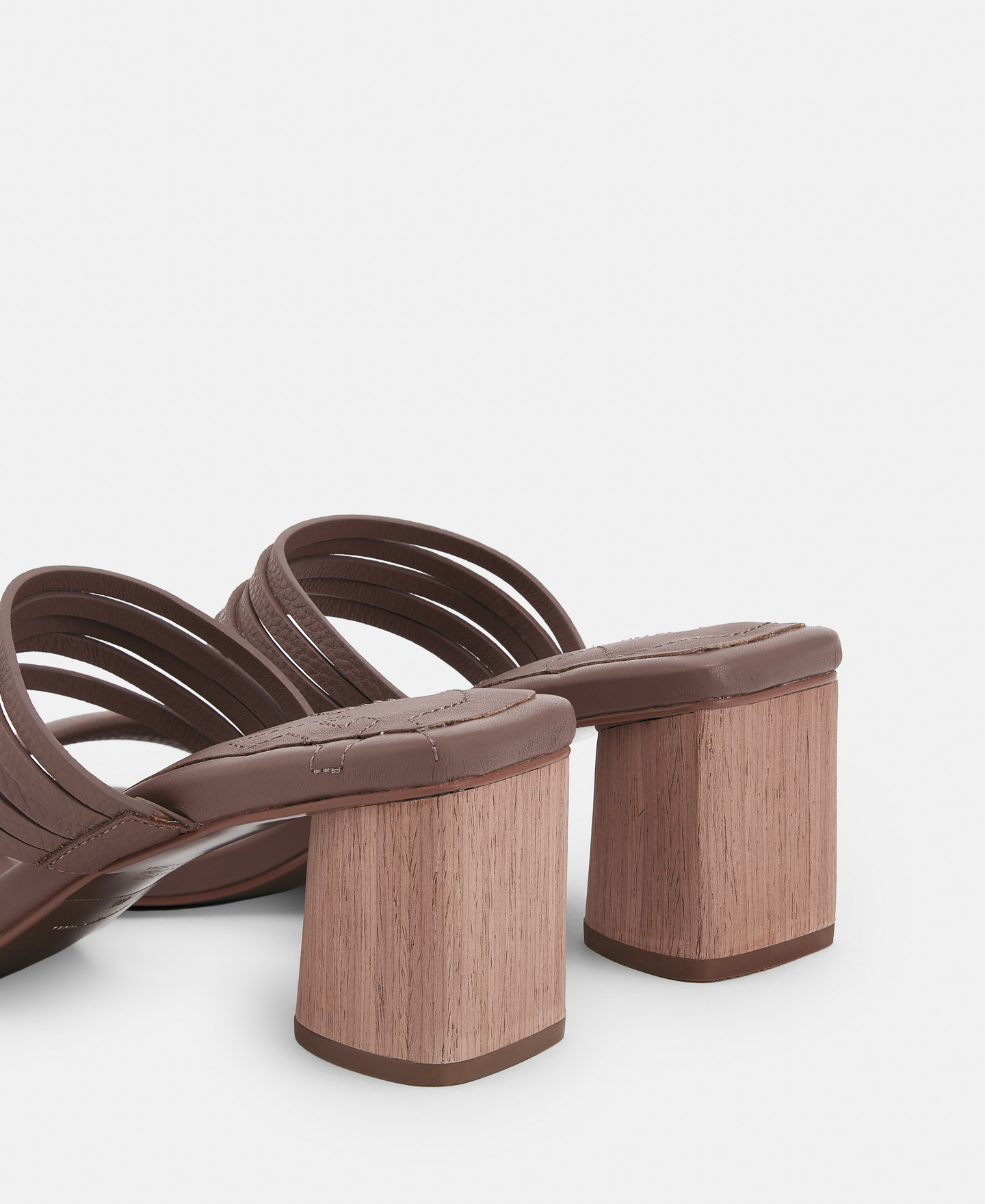 Square leather sandal with wooden heel image number 2