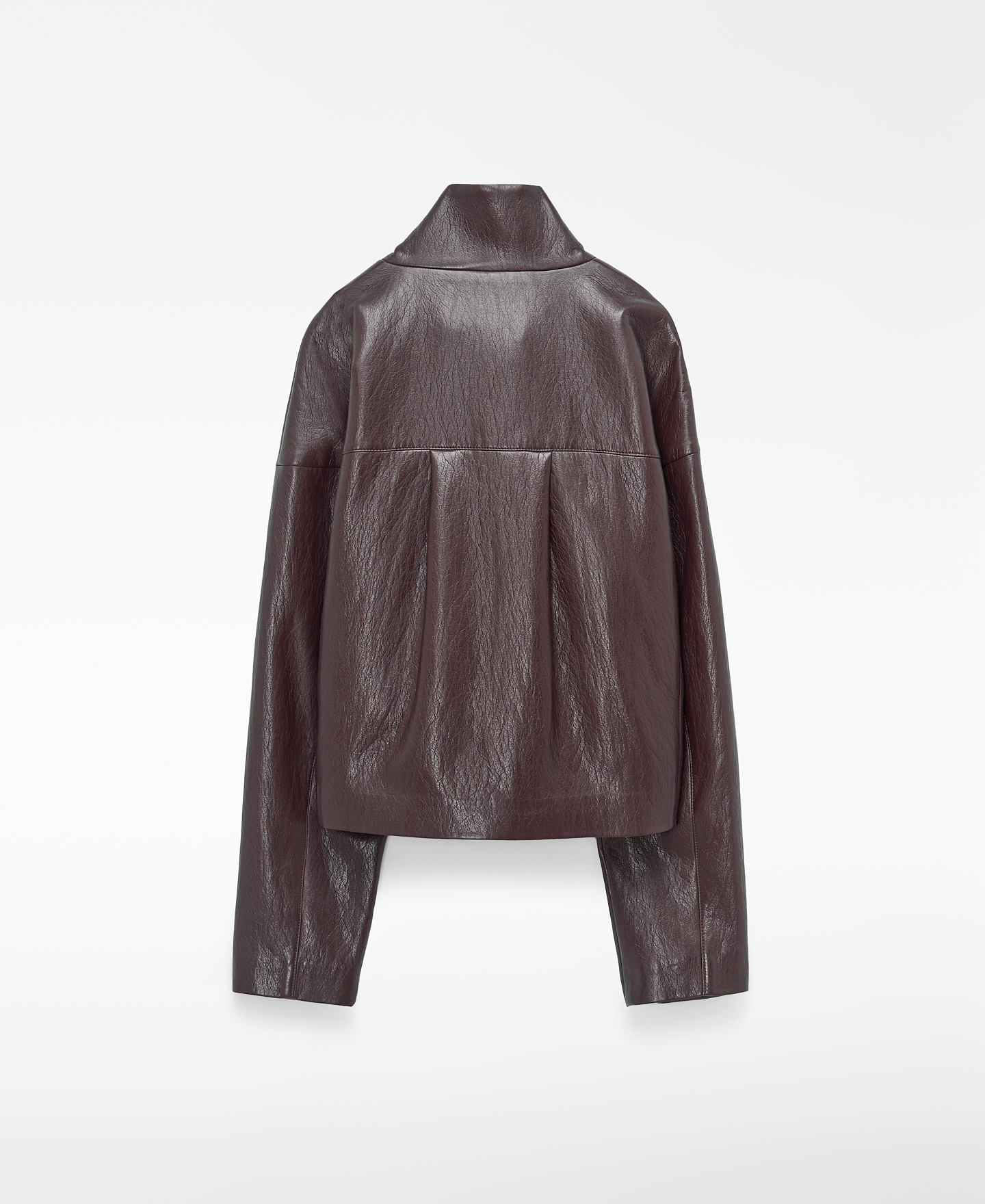Non-Leather band collar short jacket image number 5