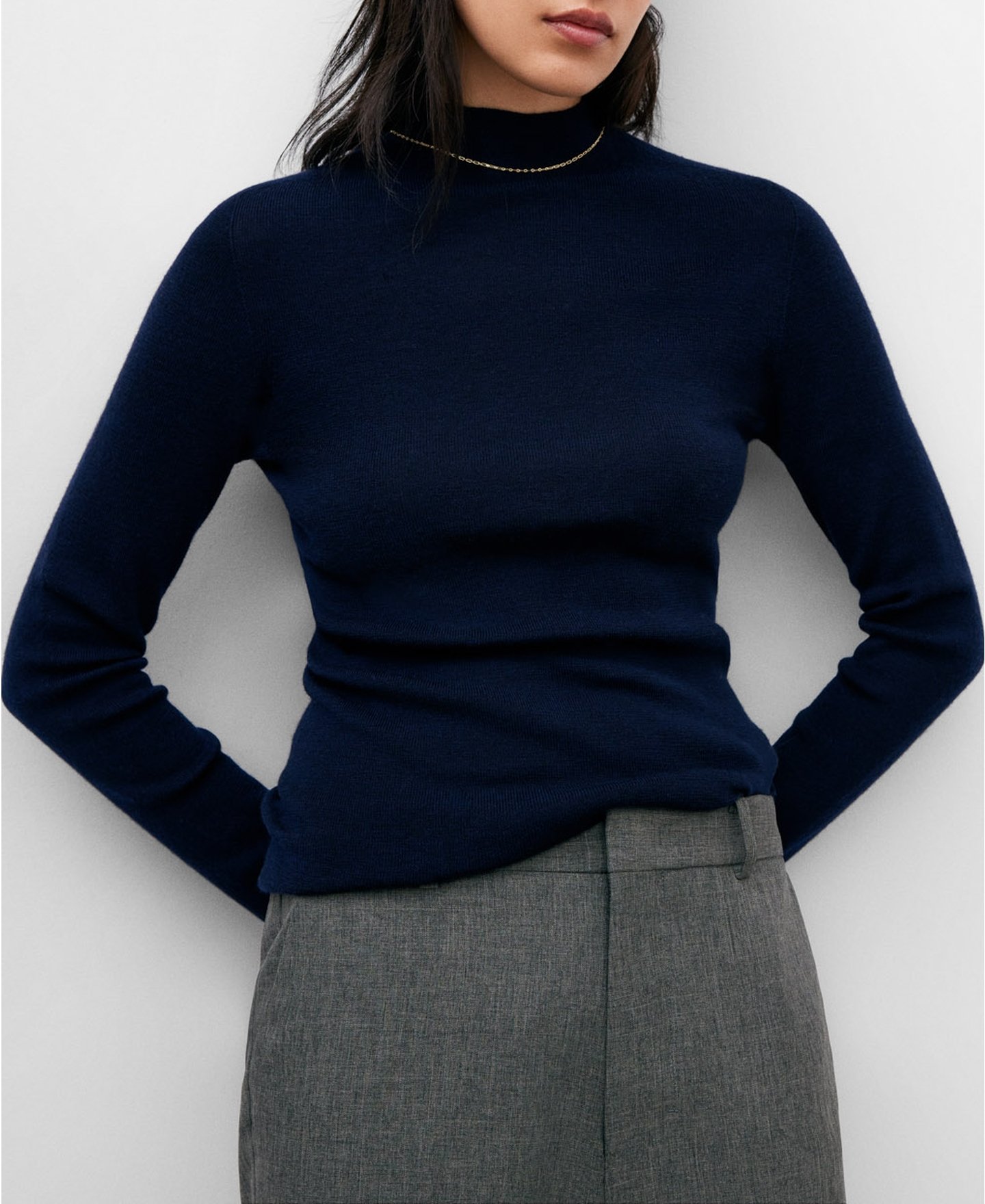 Merino wool ribbed sweater for women image number 0