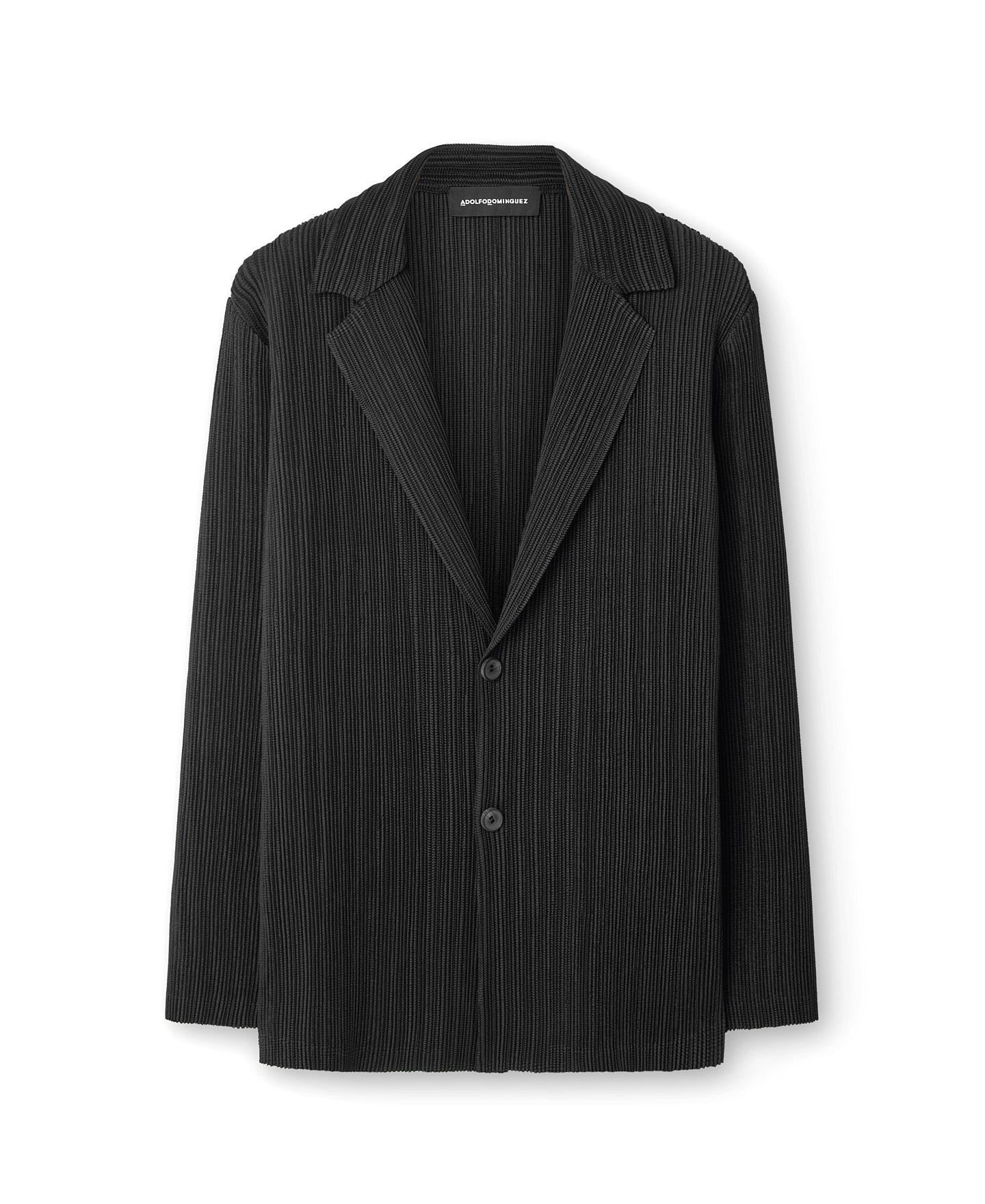 Black crinkle blazer man image number 5