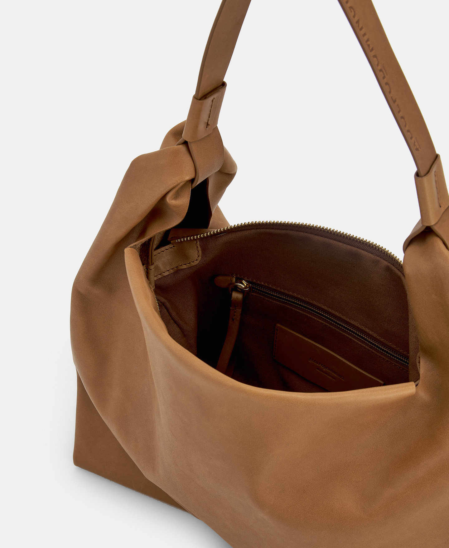 Chrome-free bovine leather hobo bag image number 2