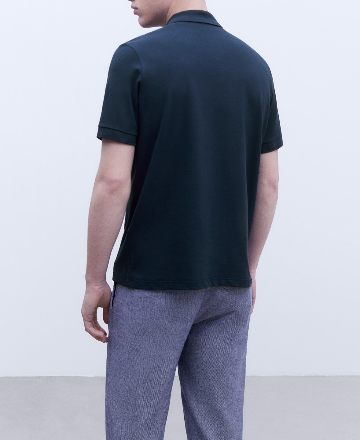 Cotton two button polo shirt image number 2