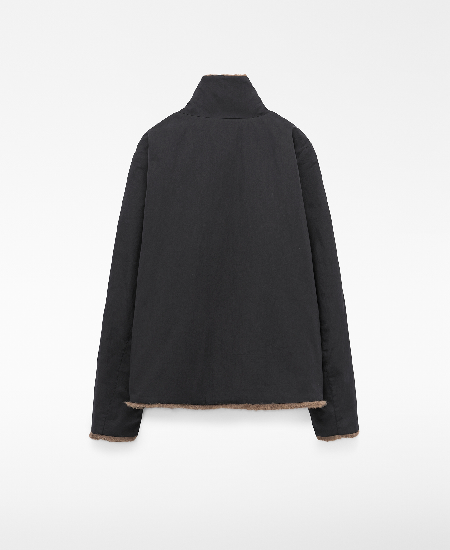 Double-faced short parka with pockets image number 1
