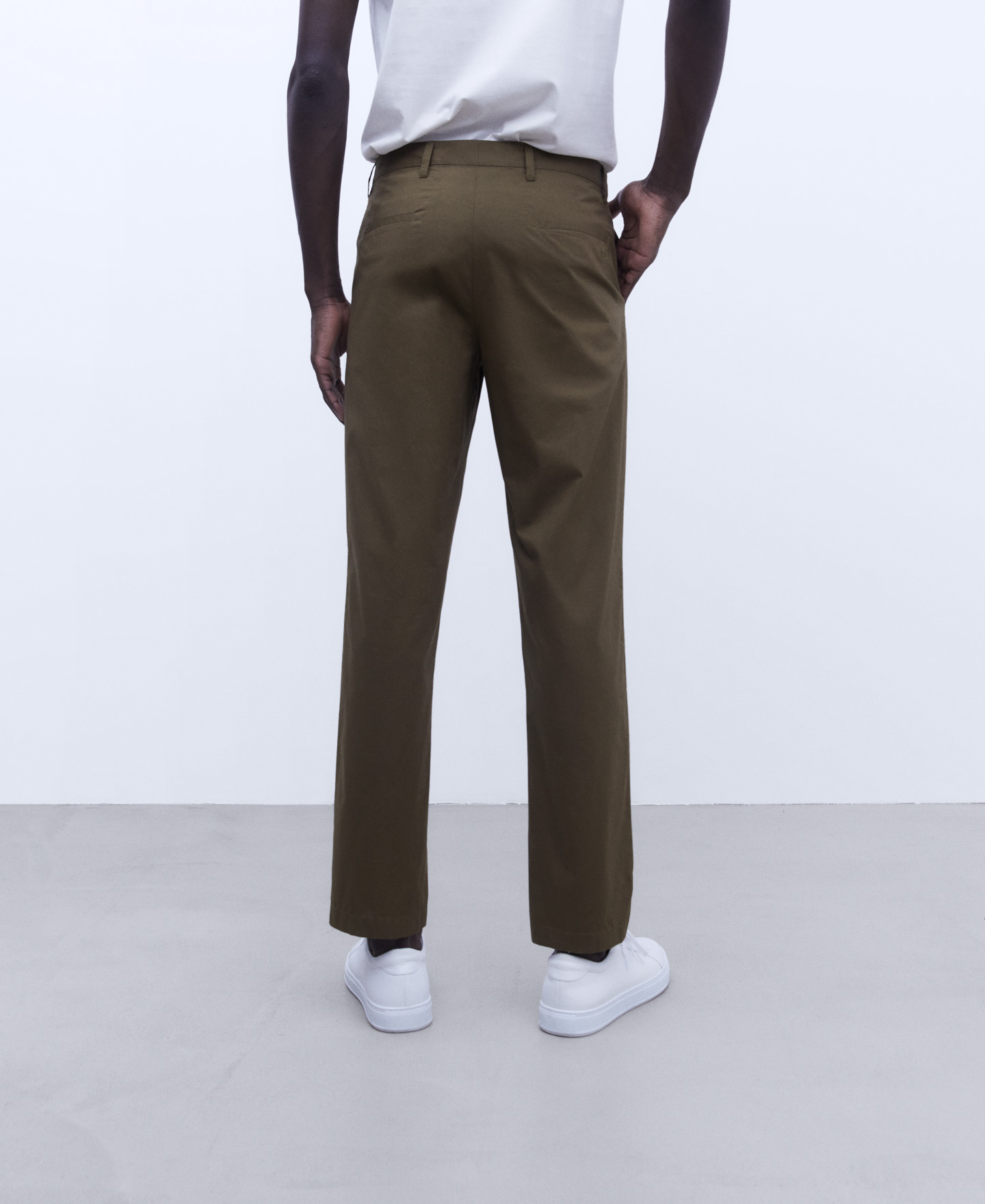 Cotton poplin straight trousers image number 2