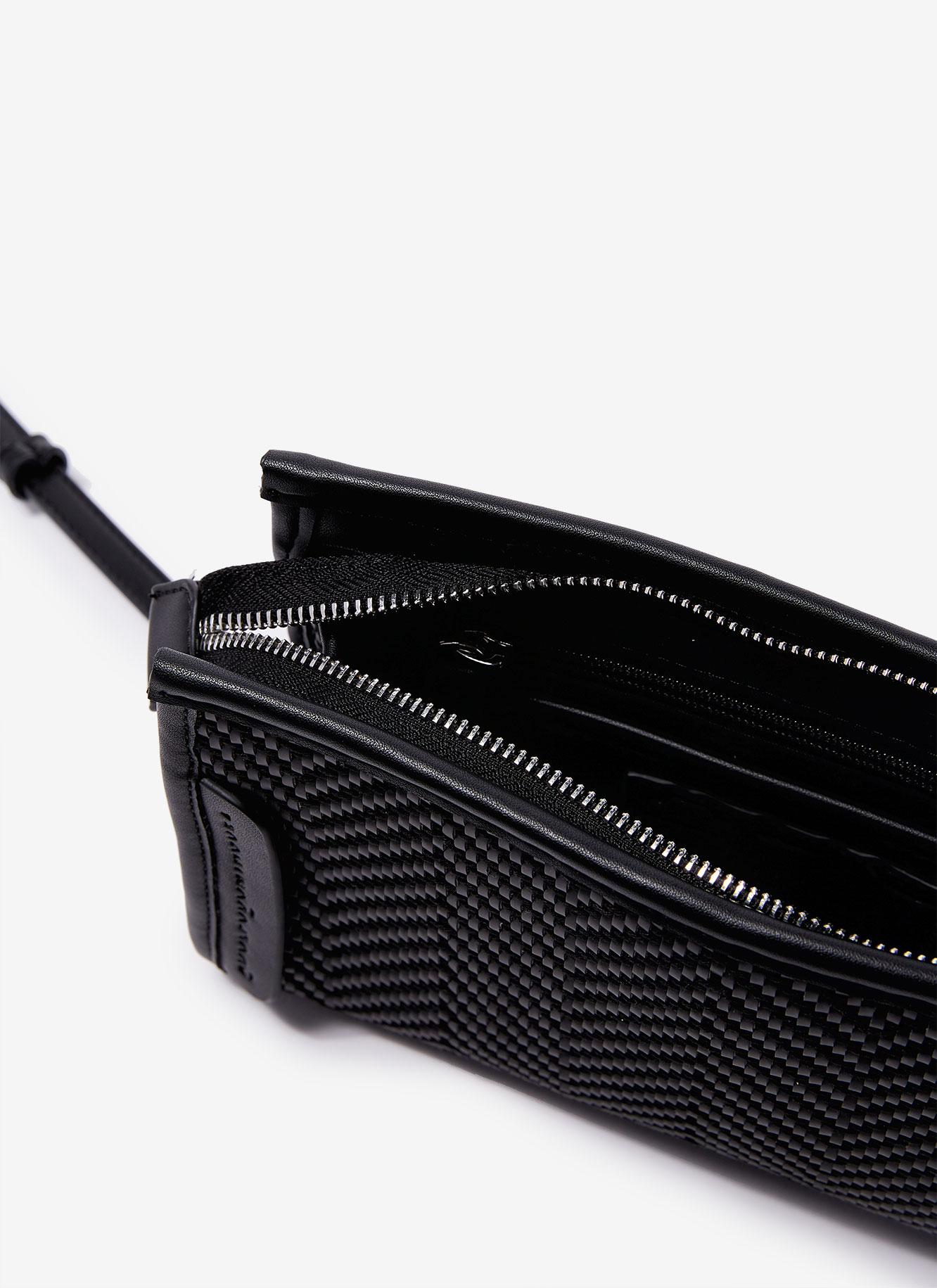 Mini crossbody bag with raffia finish image number 2