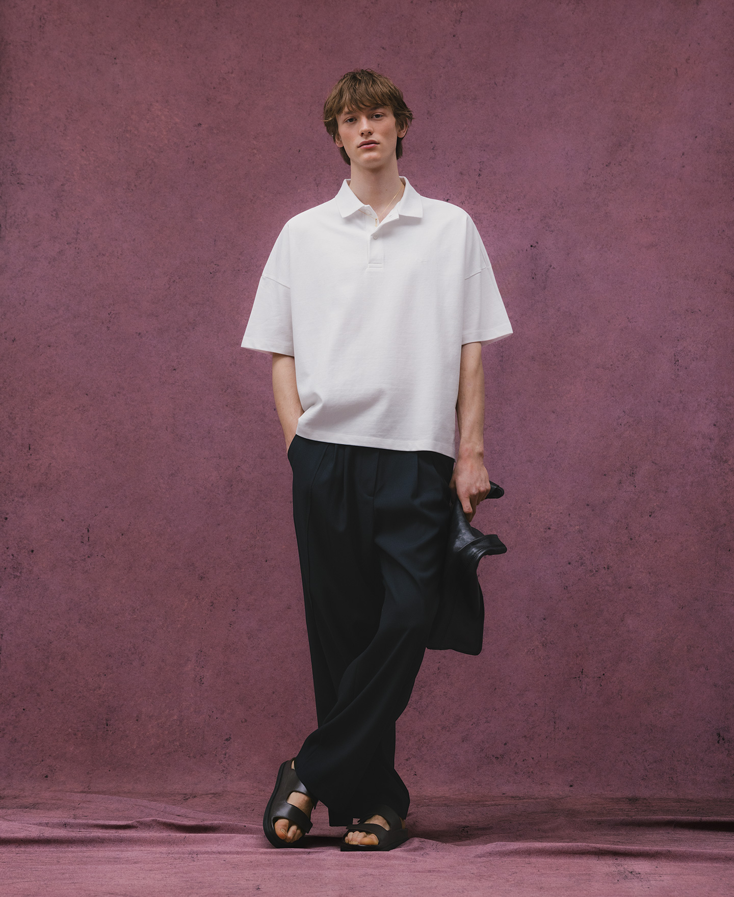 Cotton oversize polo shirt man image number 1