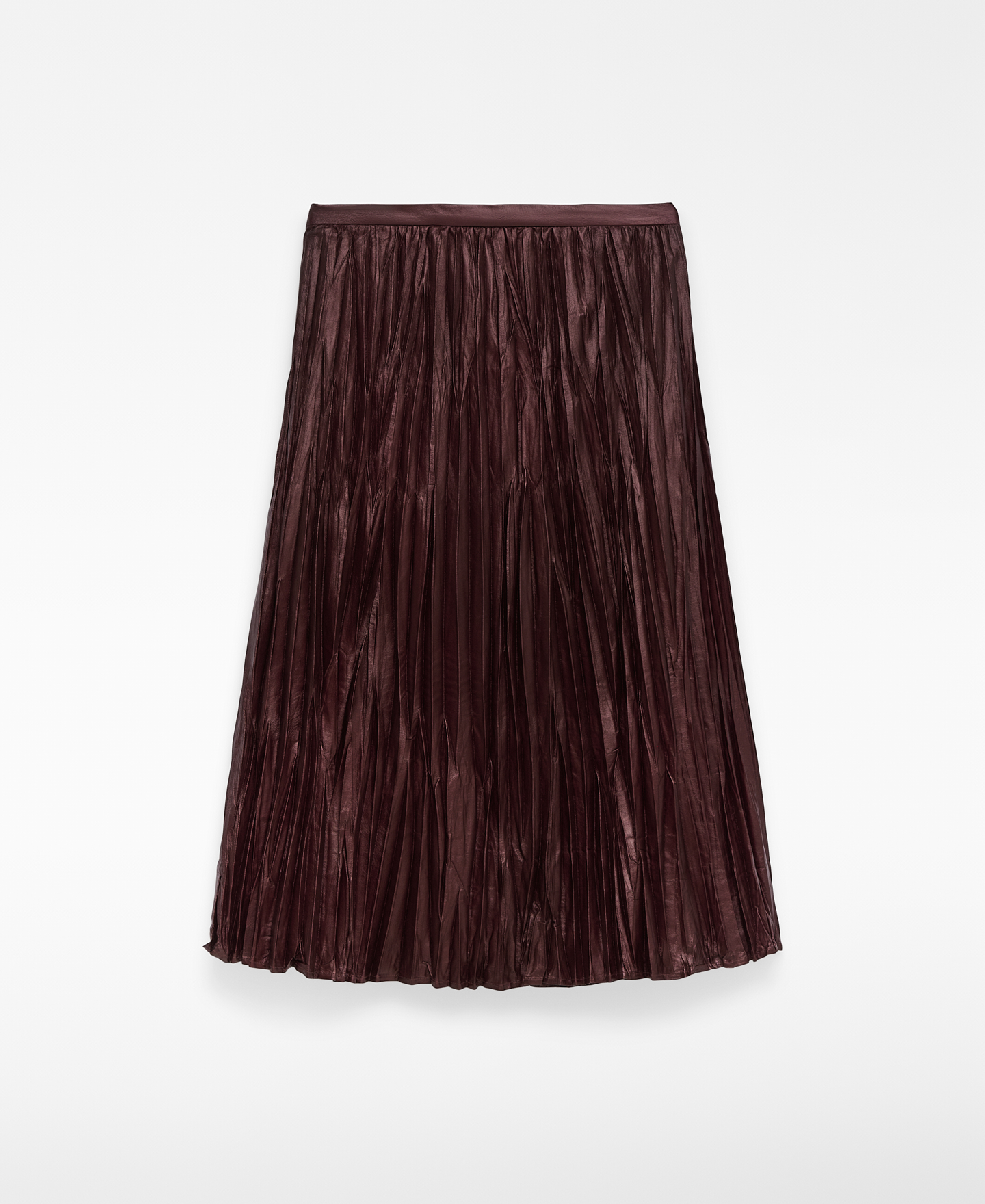 Leather-Non-Leather crinkle skirt woman image number 5