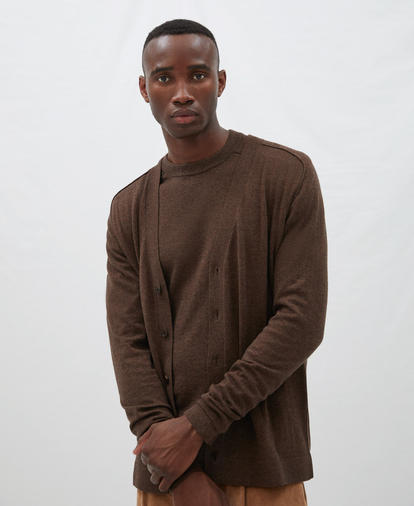 Merino wool and cotton cardigan image number 0