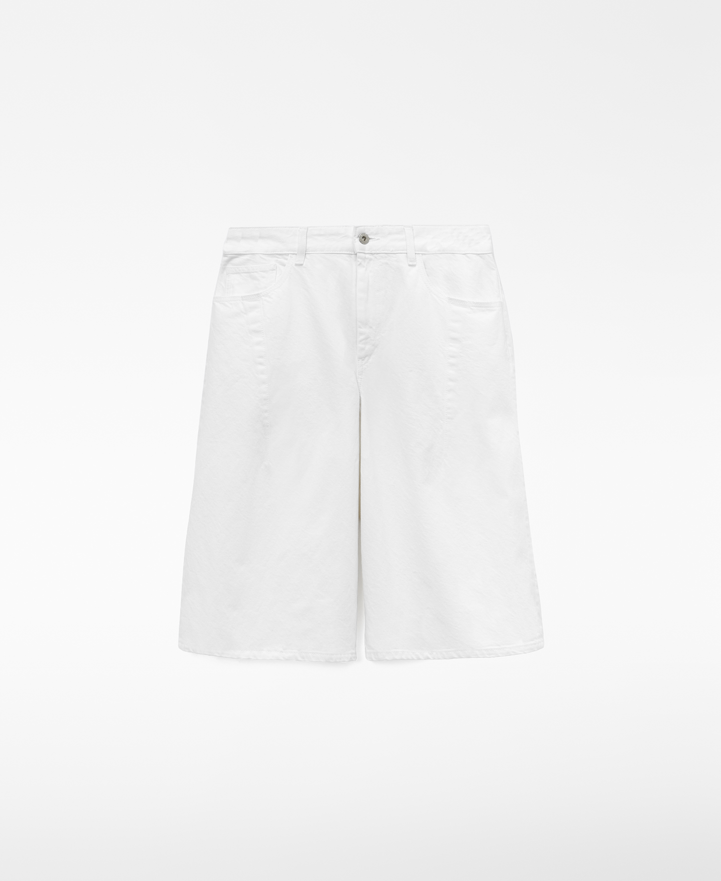 Cotton denim long bermuda shorts image number 4