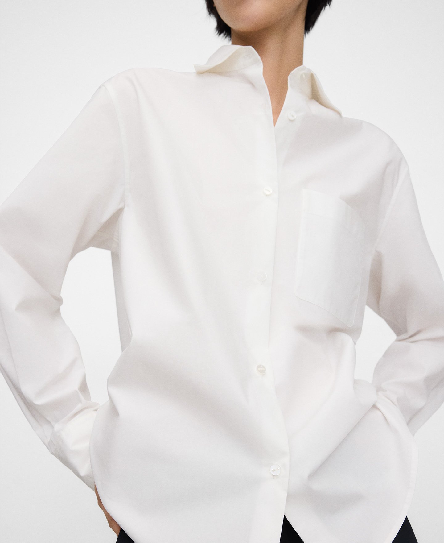 Cotton spread collar shirt woman image number 4