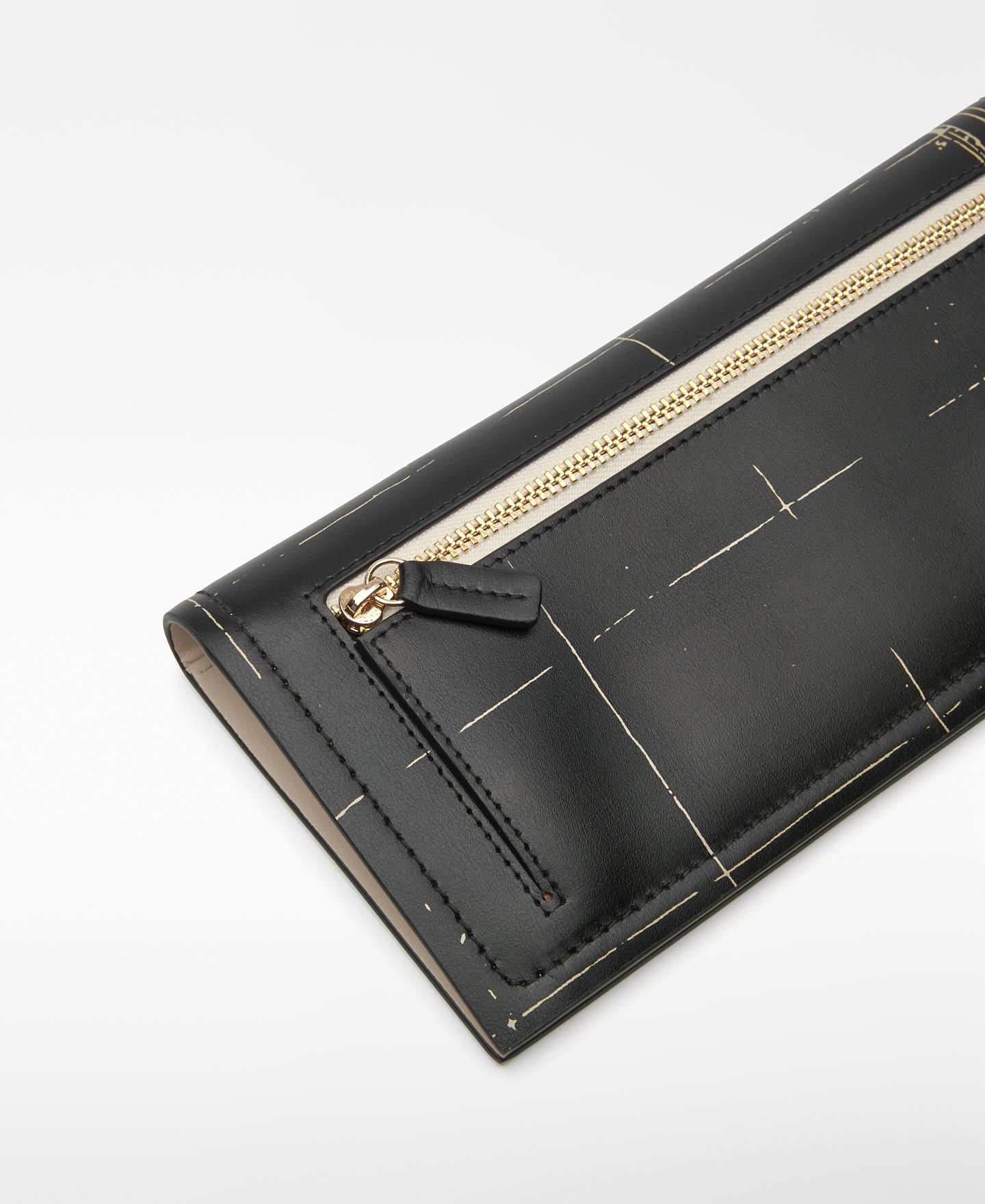 Leather map-printed wallet woman image number 1