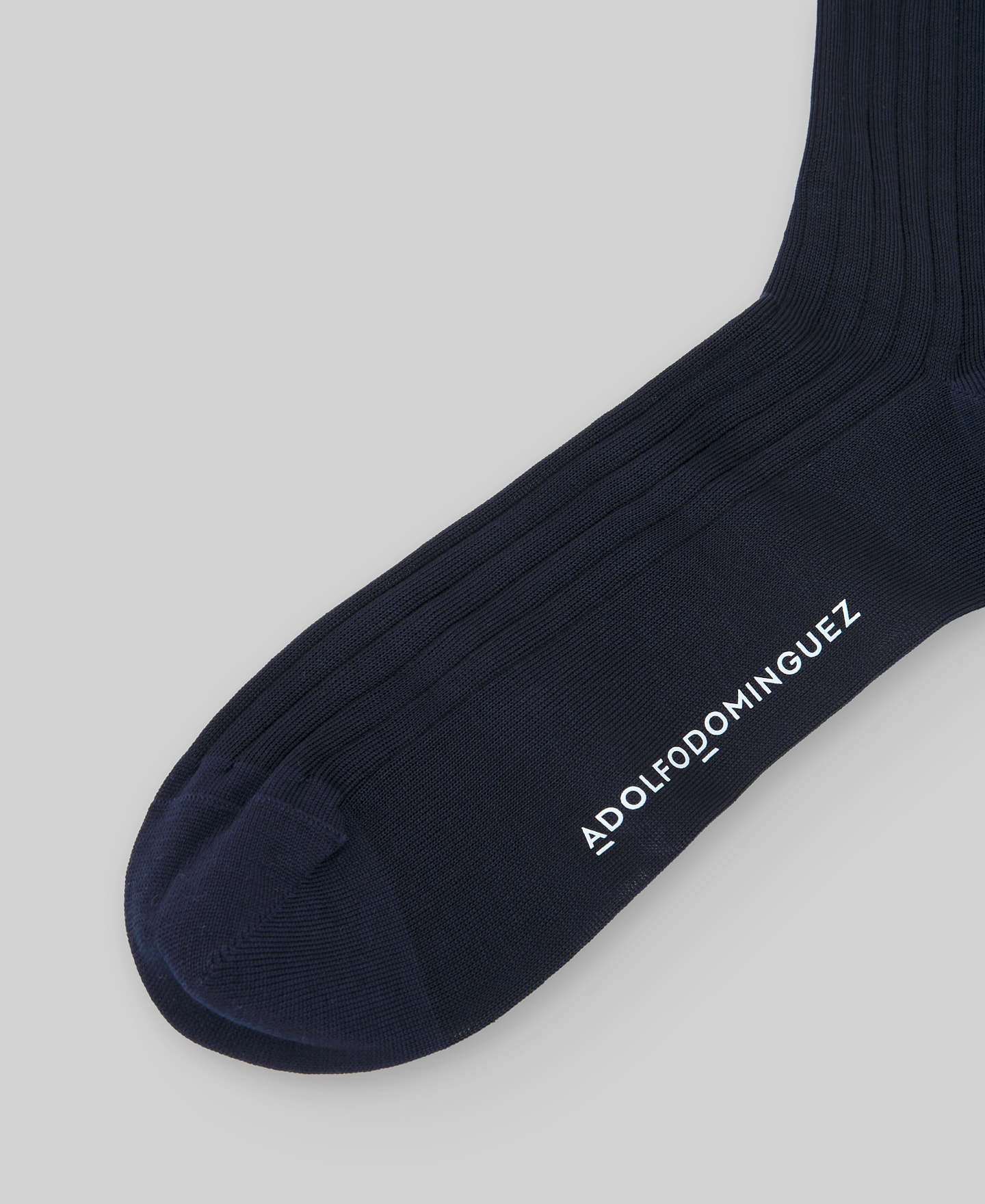 Navy blue ribbed socks man image number 1