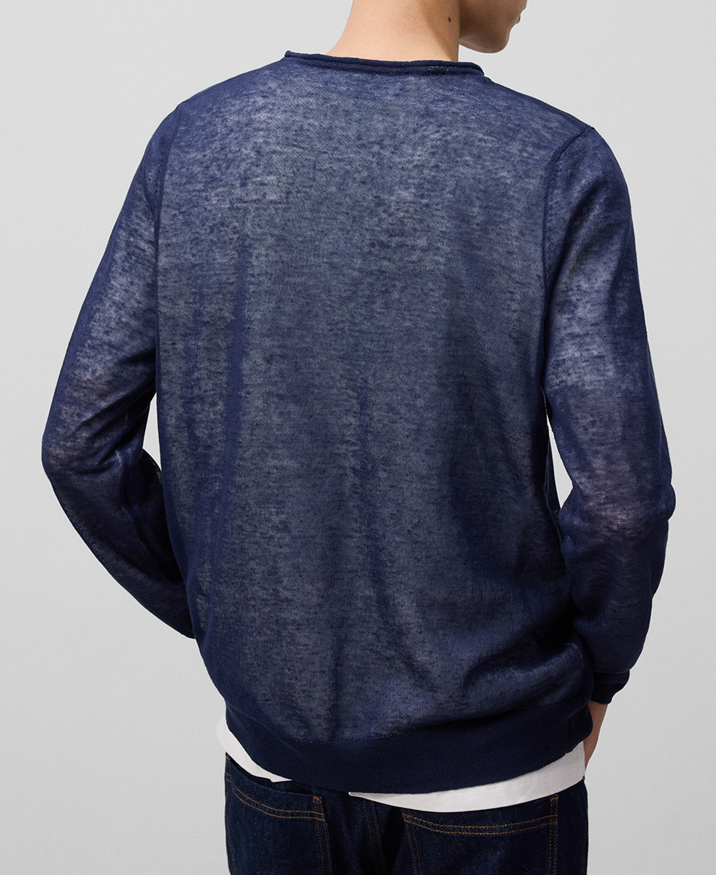 Jersey doble capa con lino hombre image number 2