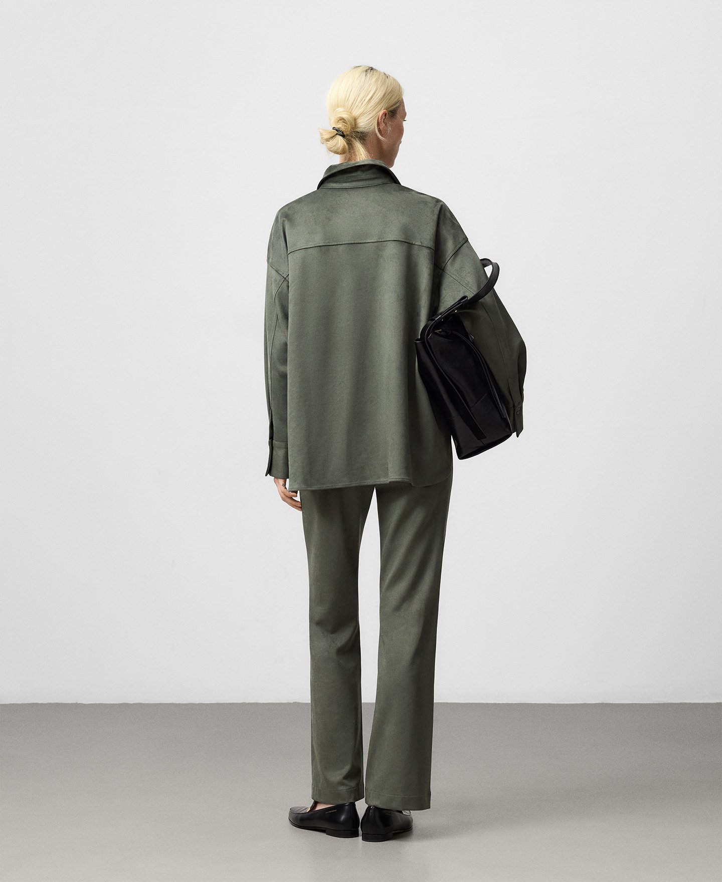 Faux suede overshirt woman image number 2