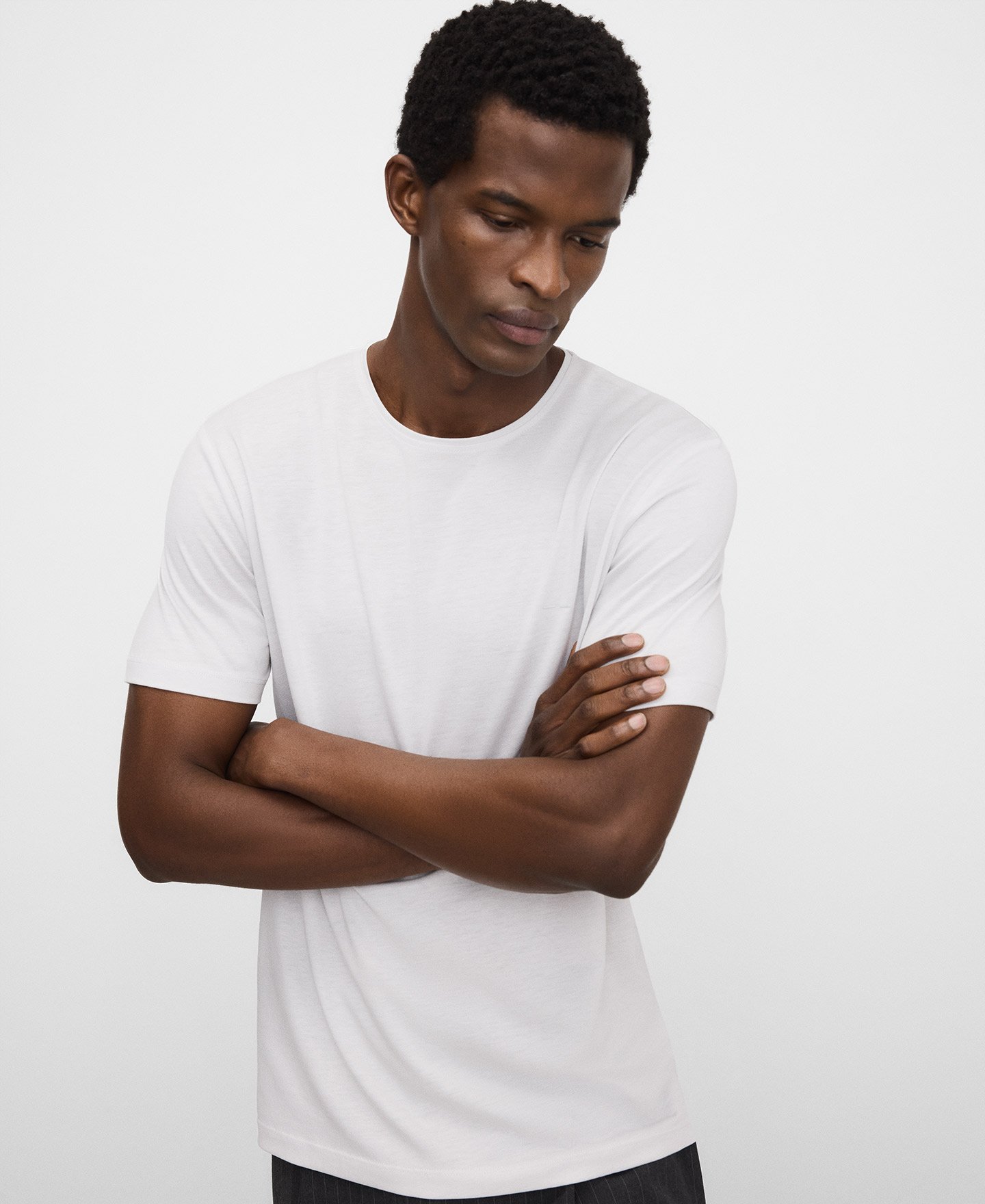 T-Shirt mit normaler Passform aus Lyocell und Baumwolle image number 0