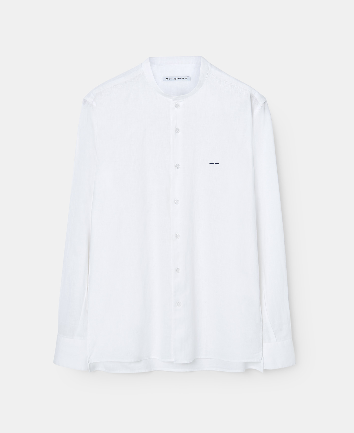 Mao collar linen and cotton shirt image number 4