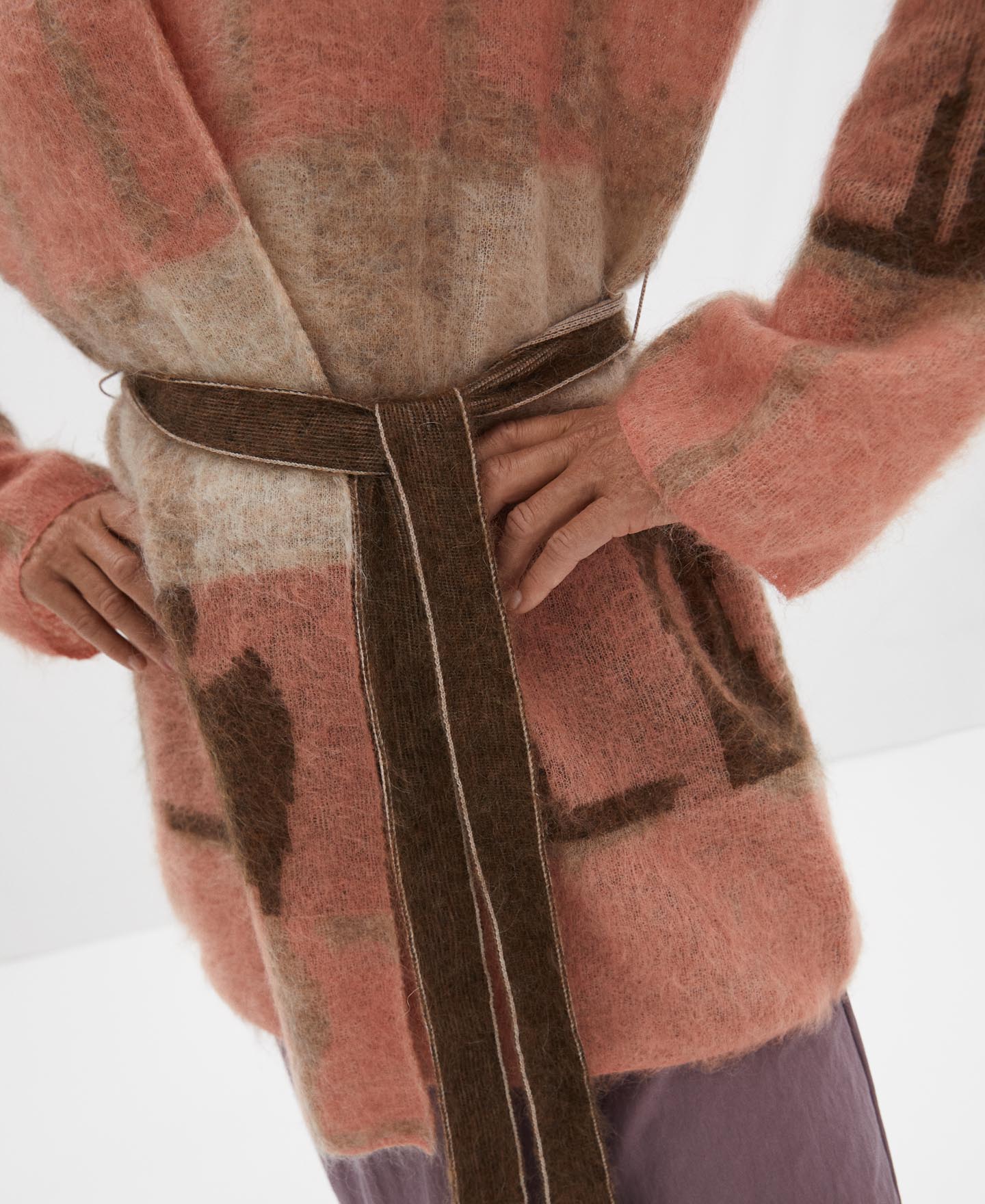 Carded mohair belted jacket image number 3