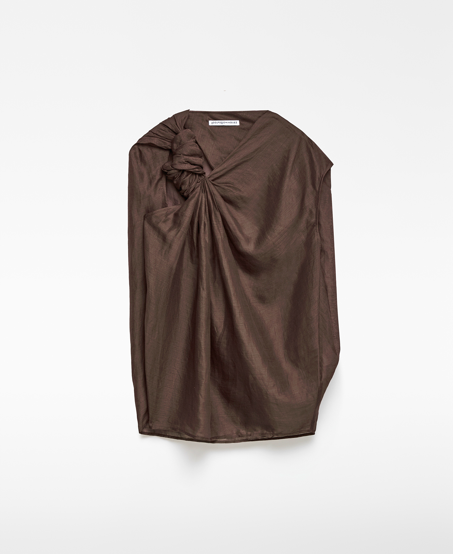Haut asymétrique à nœud en ramie femme image number 4