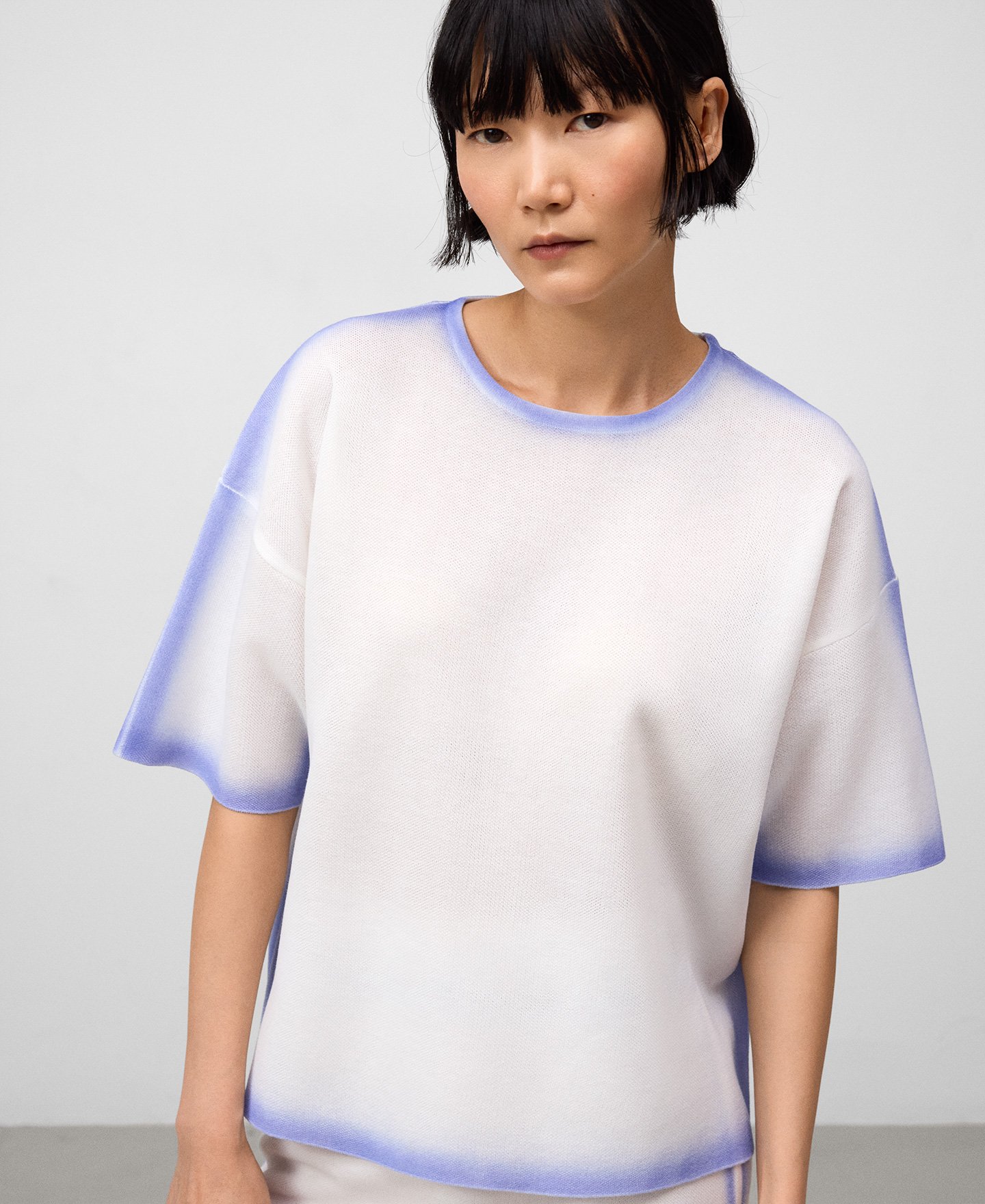 Spray-effect knit sweater woman image number 0