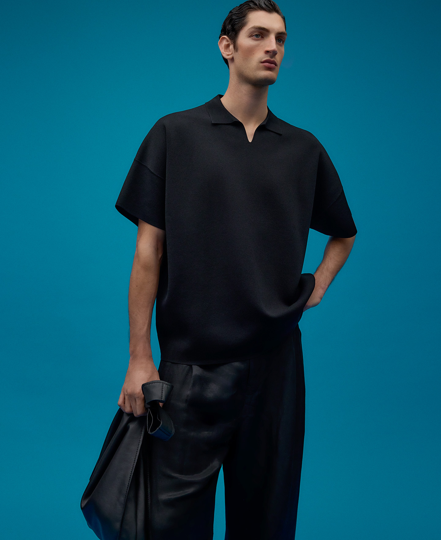 Polo oversize en maille homme image number 0