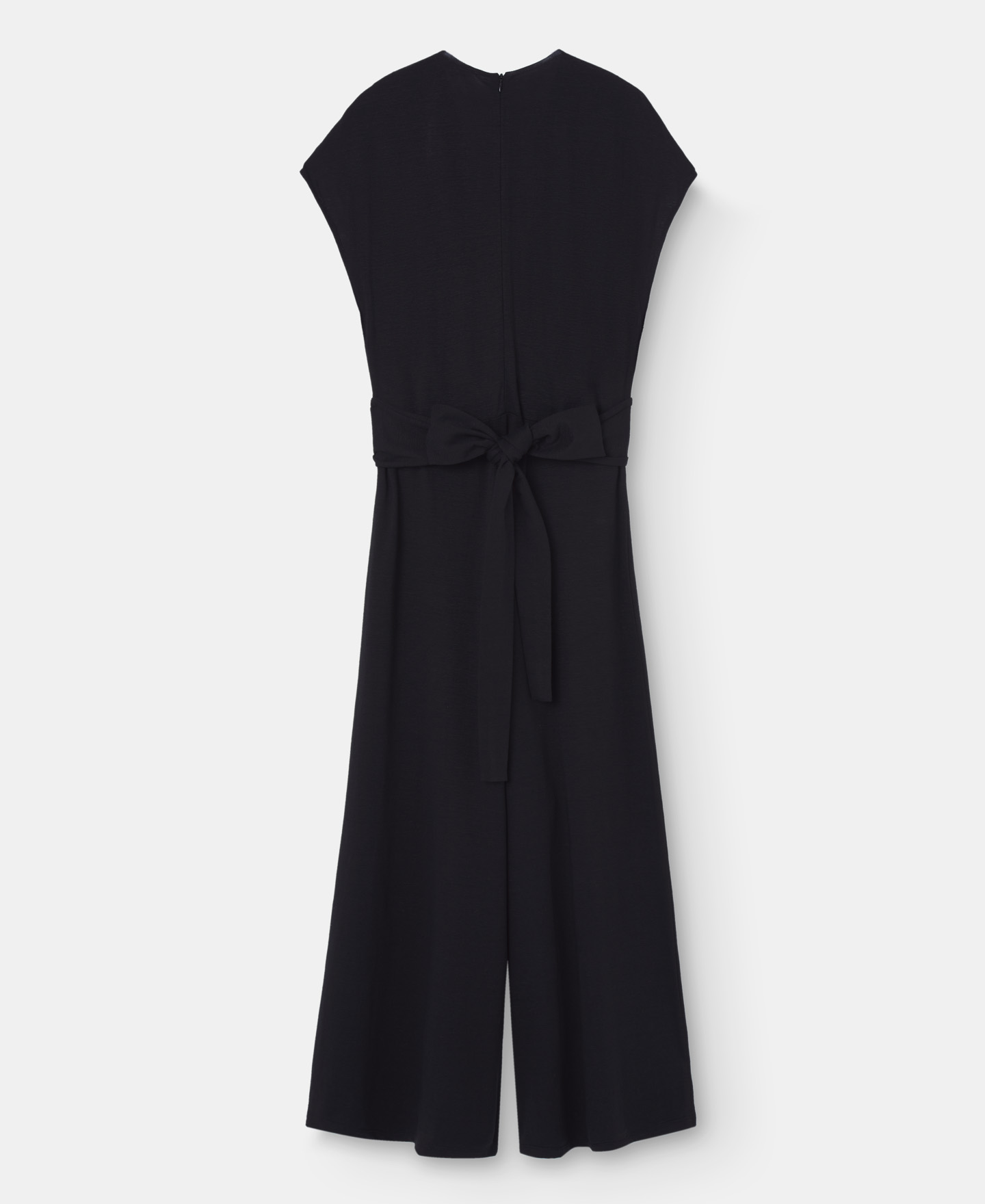 Black jumpsuit with linen belt detail image number 5