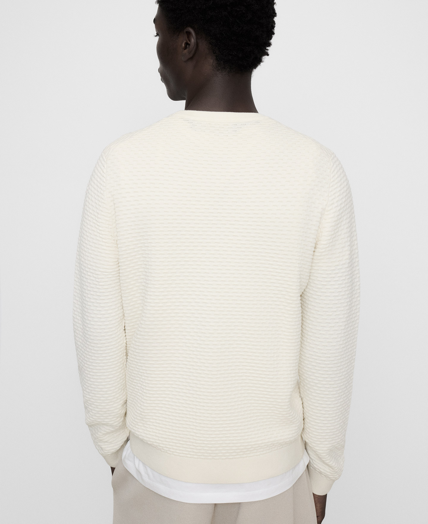 Organic cotton structured knit sweater image number 2