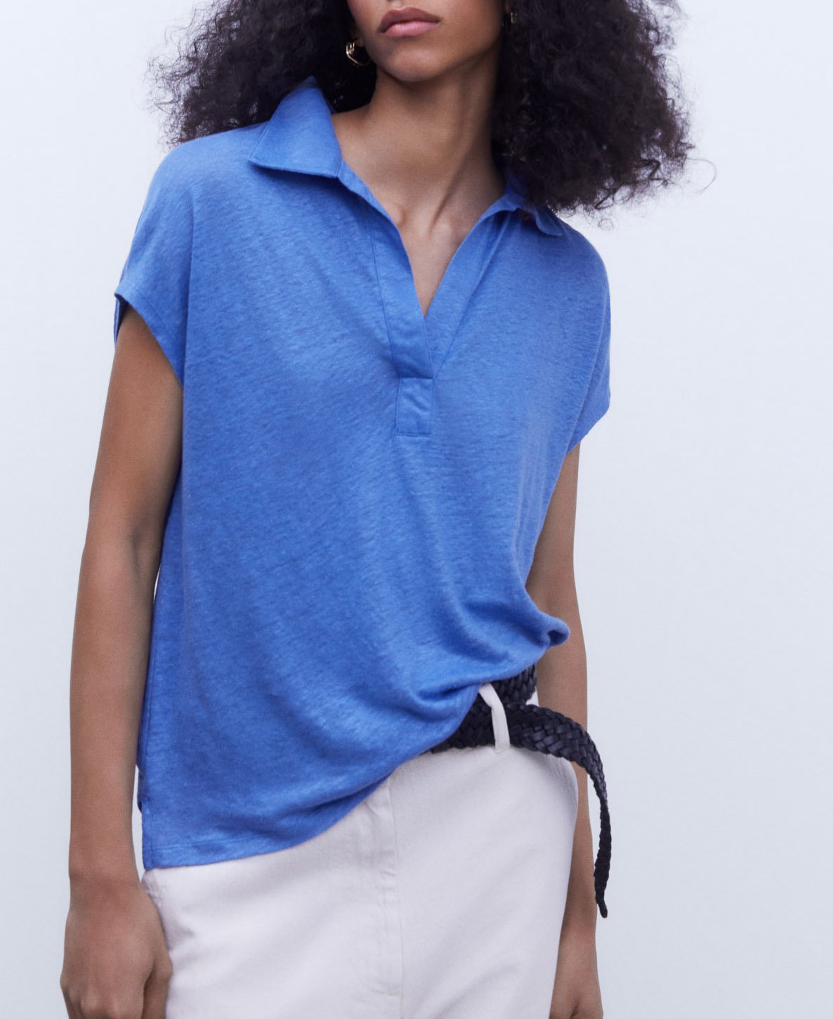 European linen polo shirt image number 0