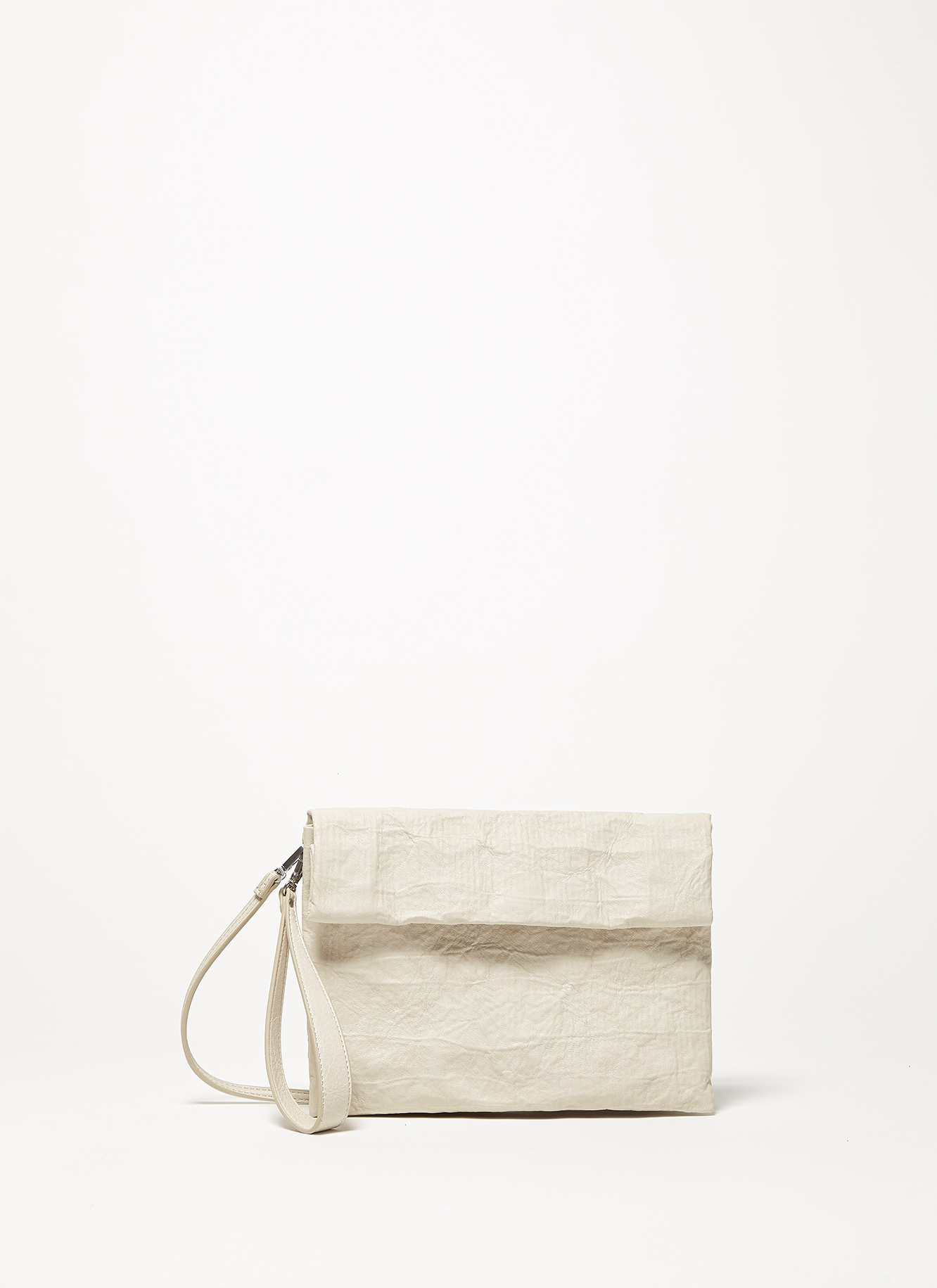 Wrinkled clutch with wrist strap image number 1