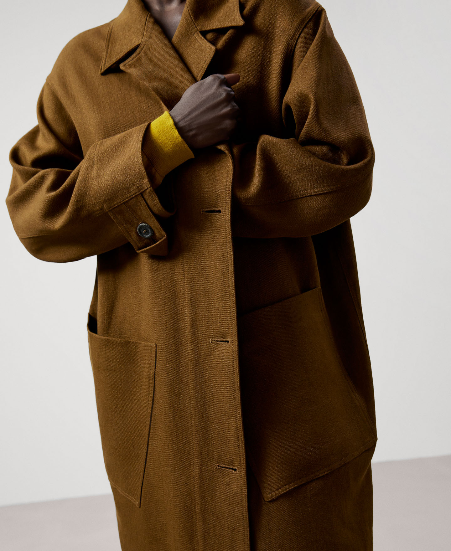 Manteau long en lin sergé image number 4