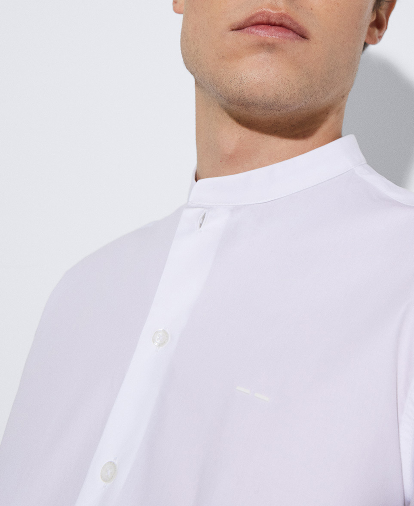Camisa cuello Mao en algodón responsable image number 3