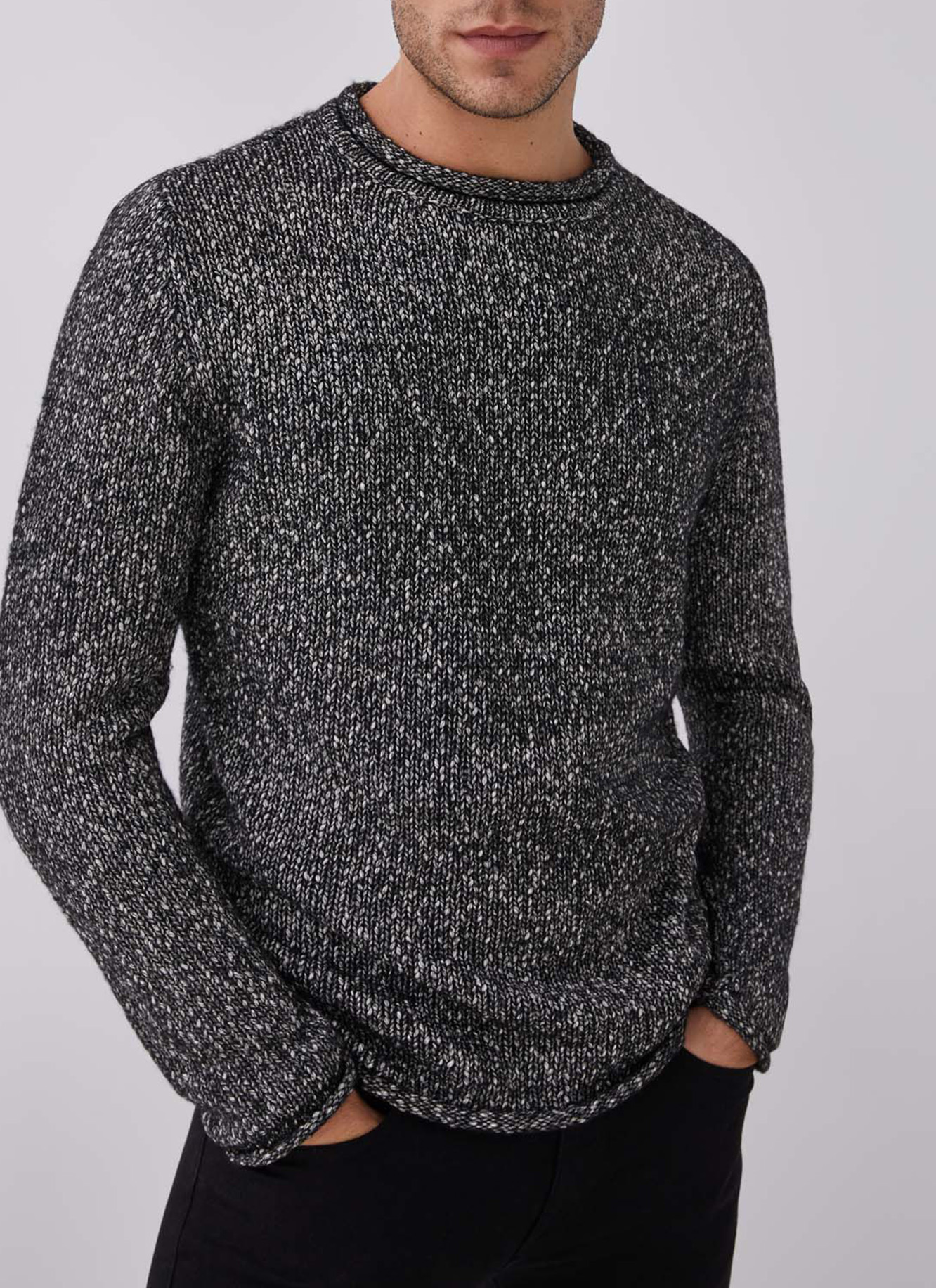 Mottled sweater with roll edges image number 0