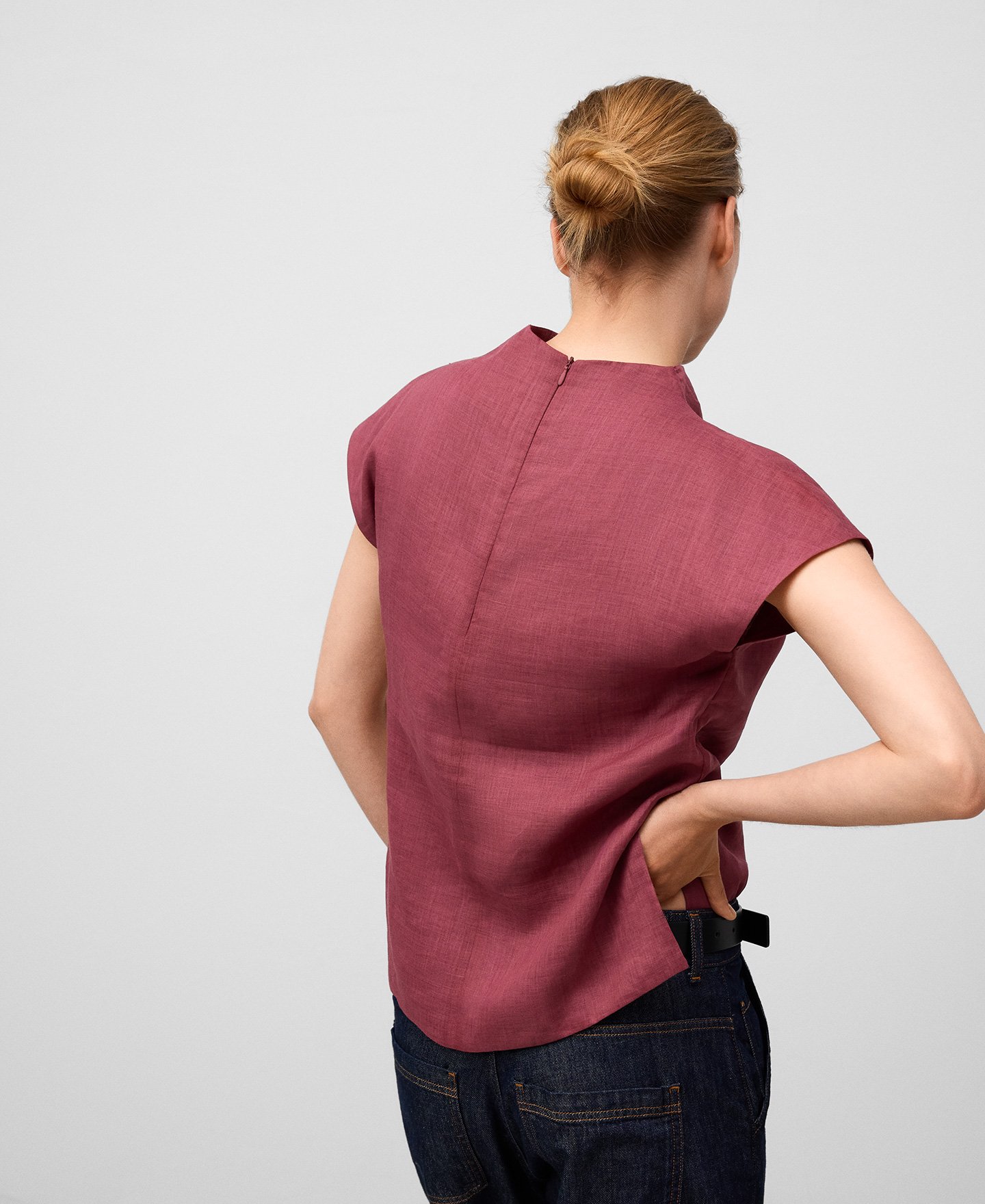 Ramie draped top woman image number 2