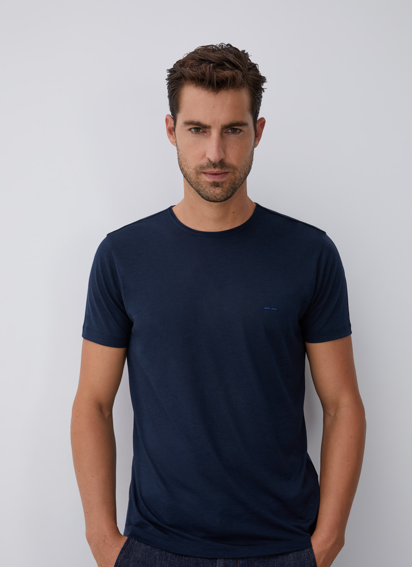 Camiseta en liocel y algodón image number 0