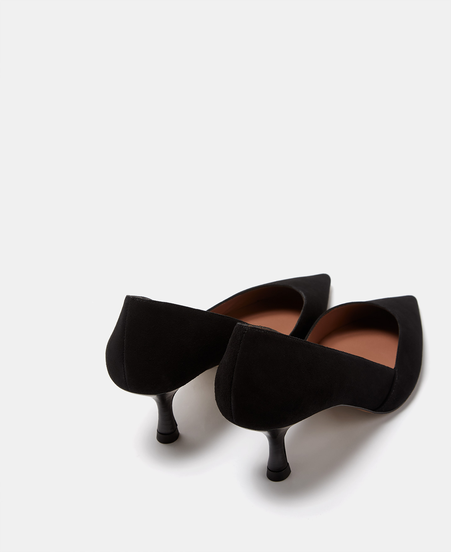 Asymmetrical cut medium heeled shoe image number 1