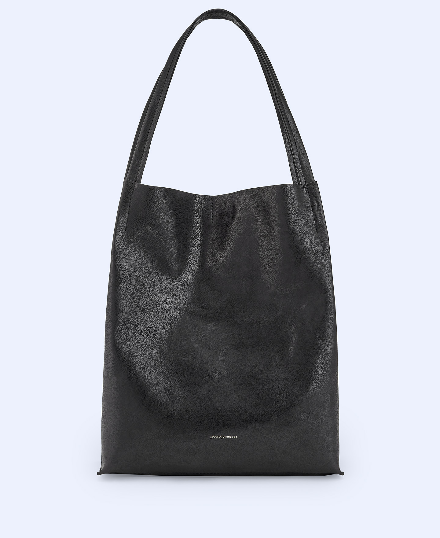 Maxi shopper en piel vaqueta image number 0