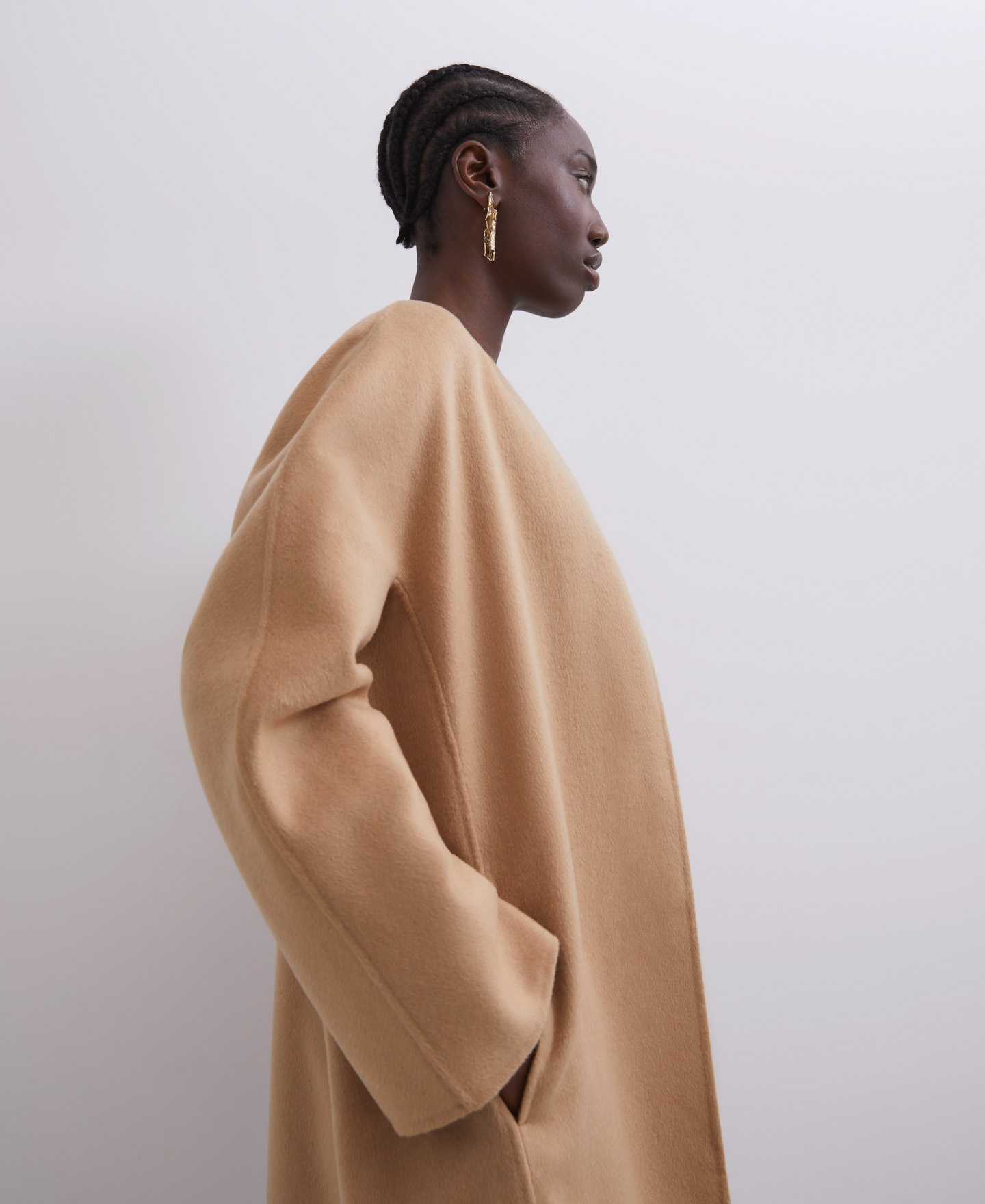 Camel merino wool coat image number 0