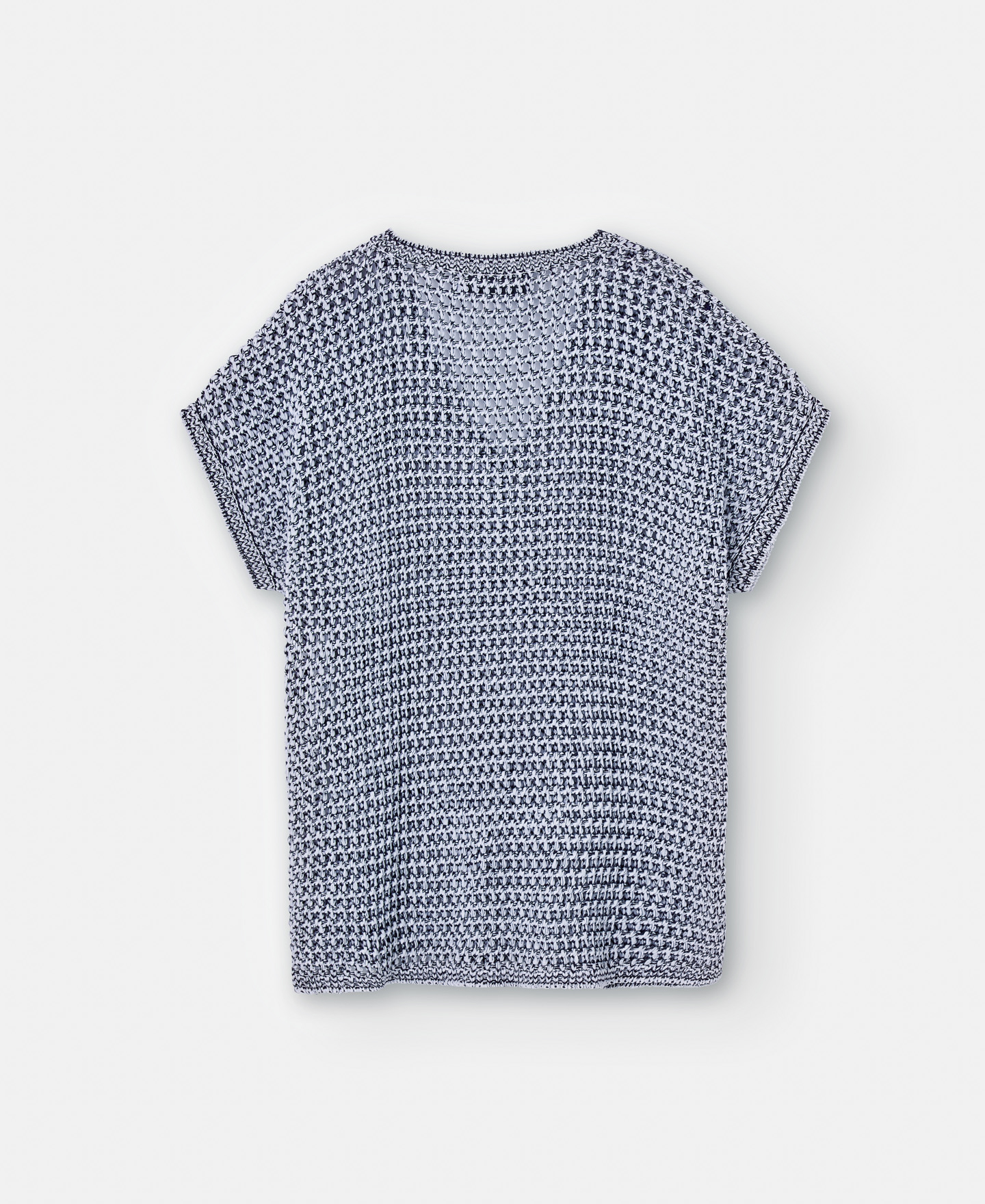V-neck pullover in openwork knit image number 5