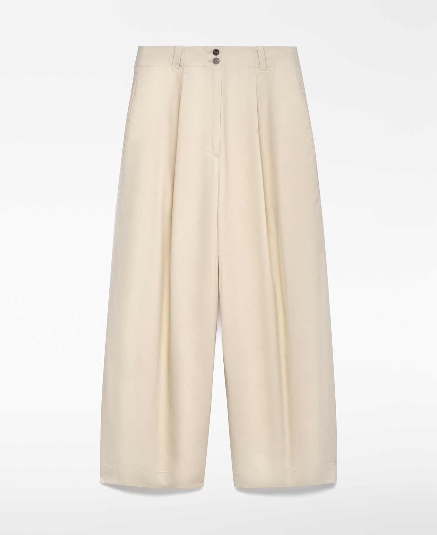 Pantalon taille haute en coton femme image number 4