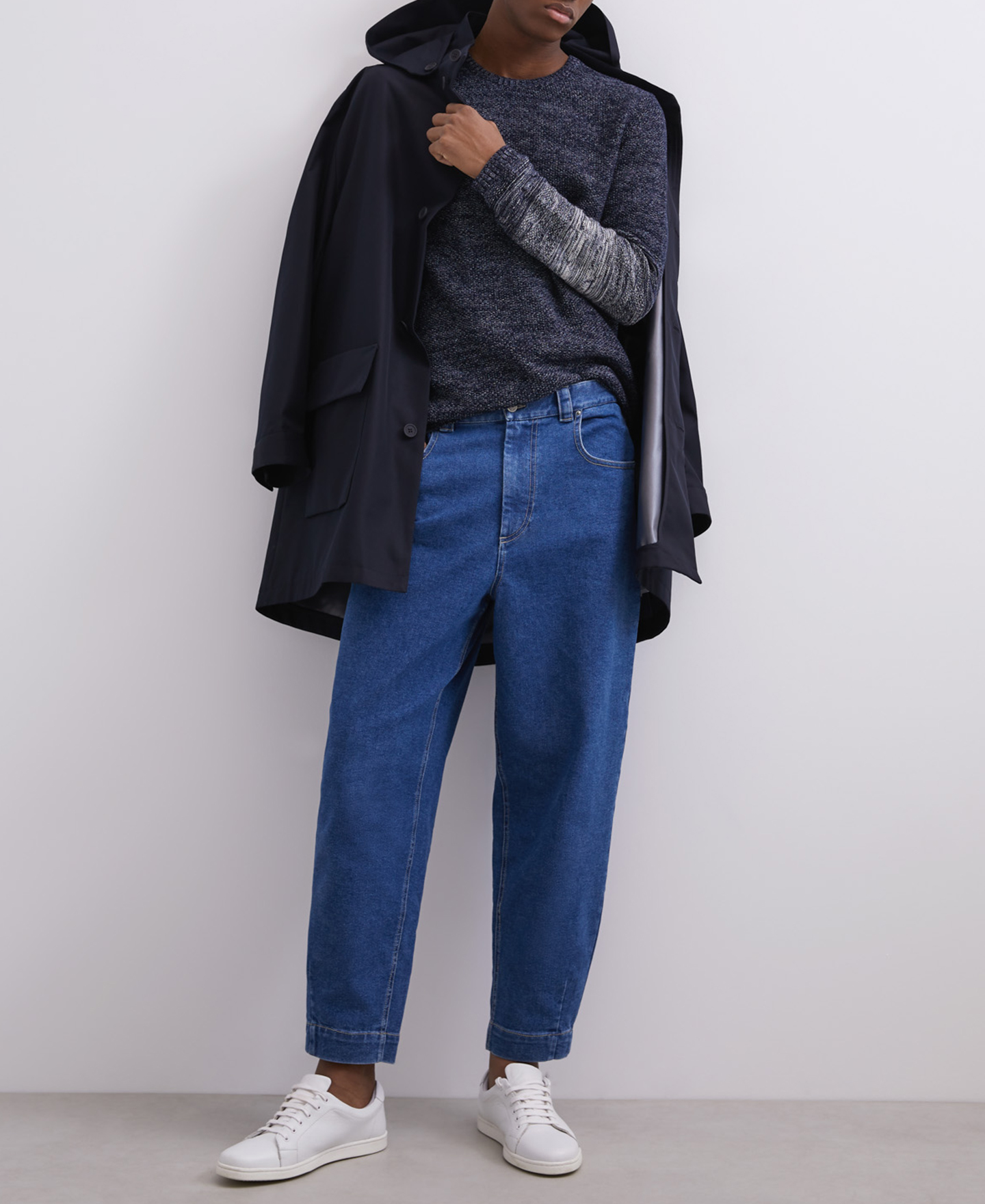 Combined cotton crew neck sweater image number 3