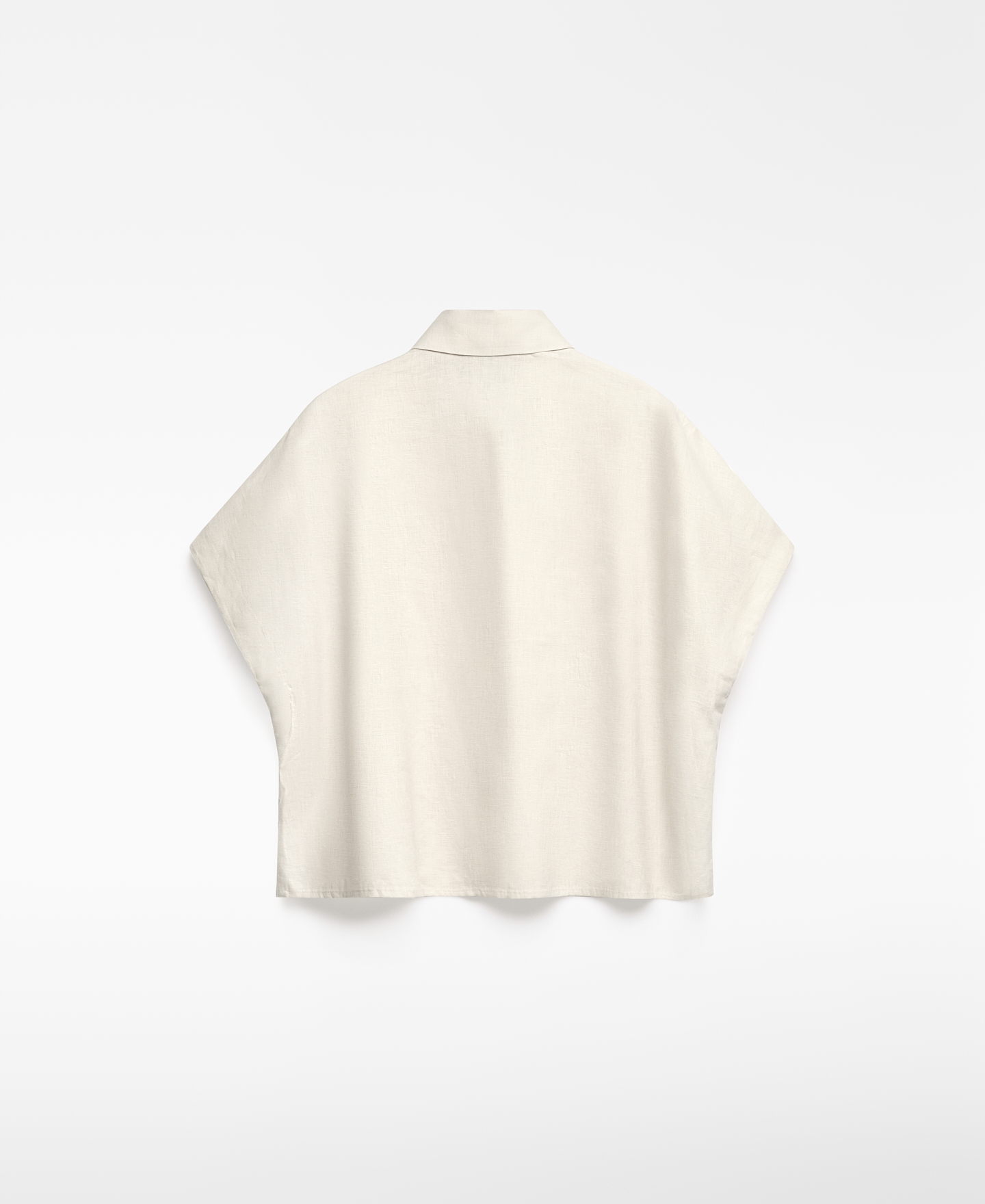 European linen boxy short shirt woman image number 5