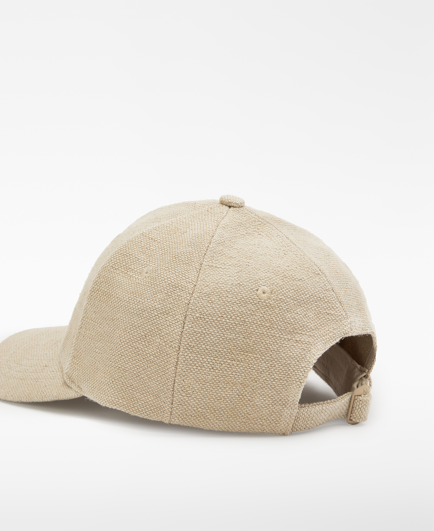 Casquette logo brod&eacute; en lin et coton image number 2