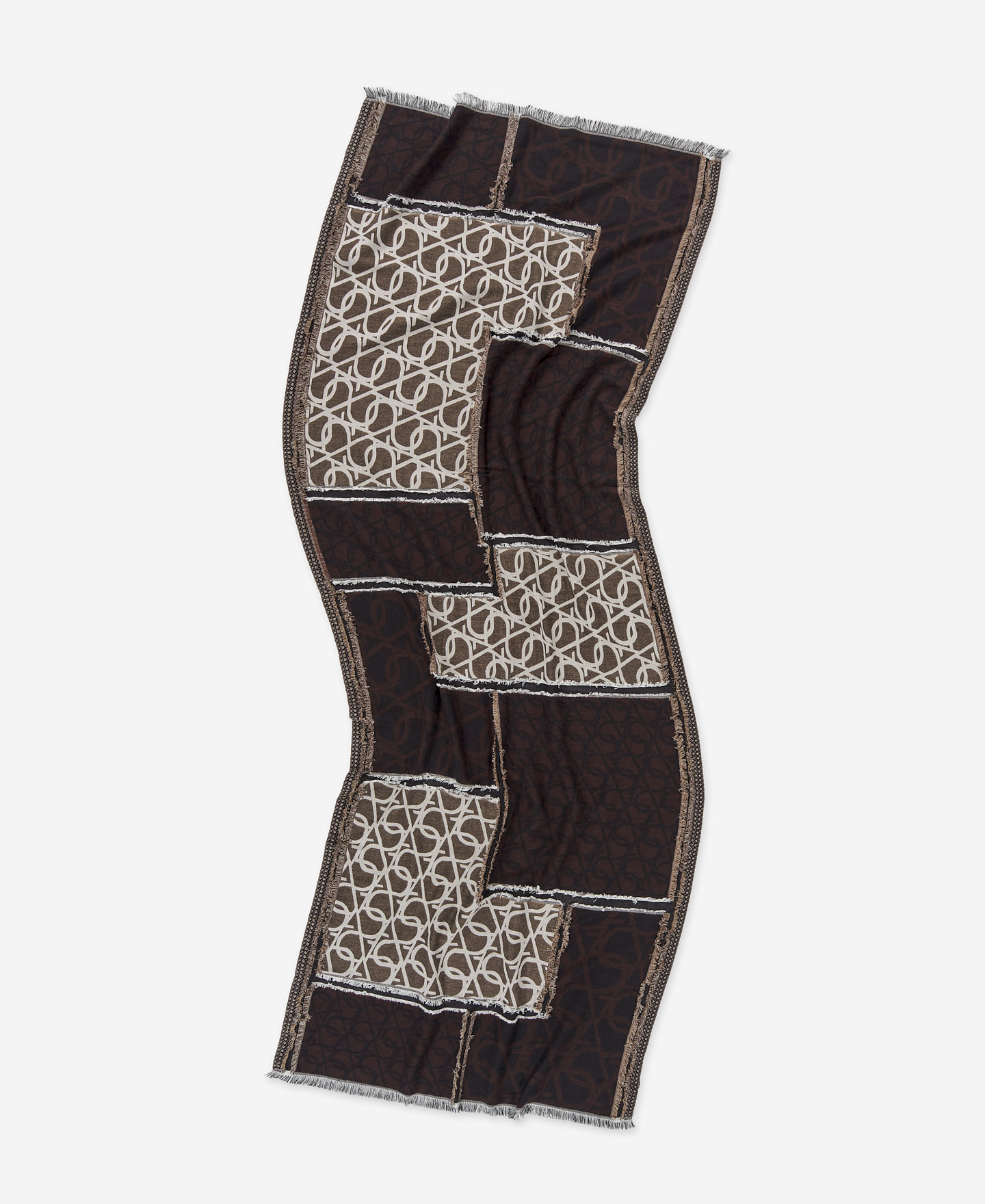 Patchwork printed jacquard shawl image number 1