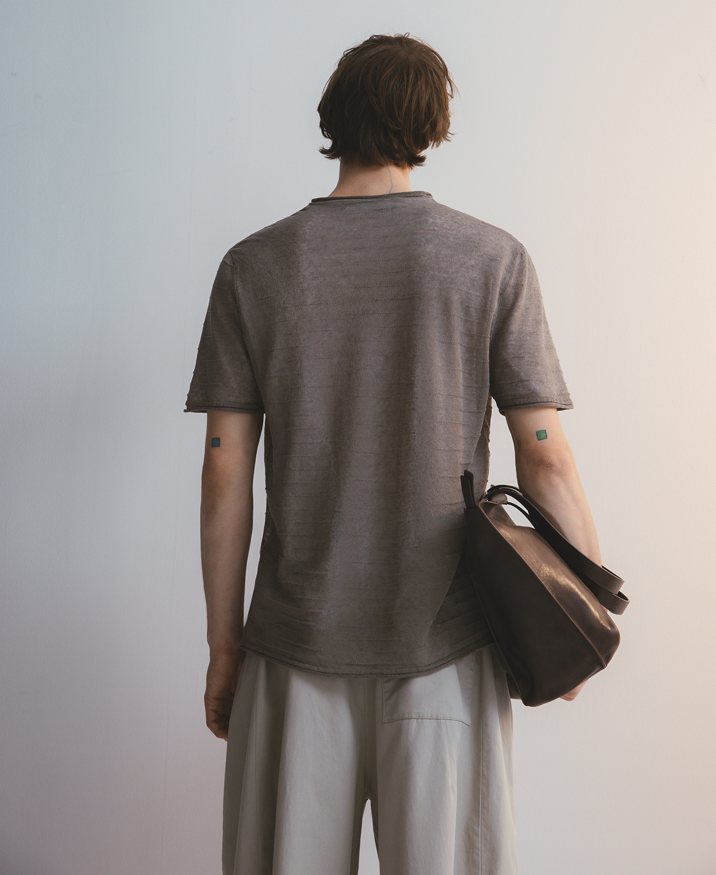 Camiseta doble capa con lino hombre image number 2