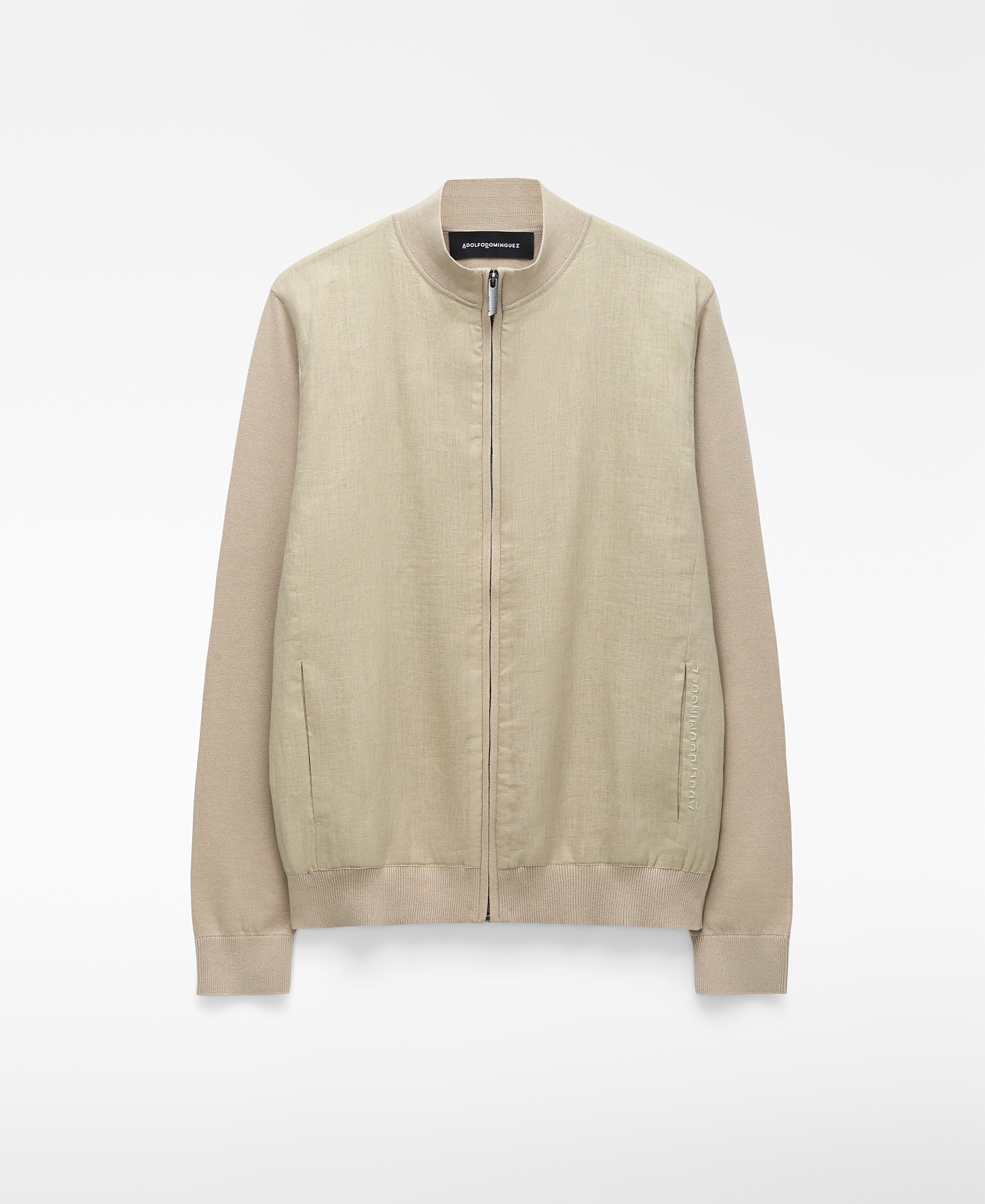 Chaqueta combinada punto algod&oacute;n y lino image number 4