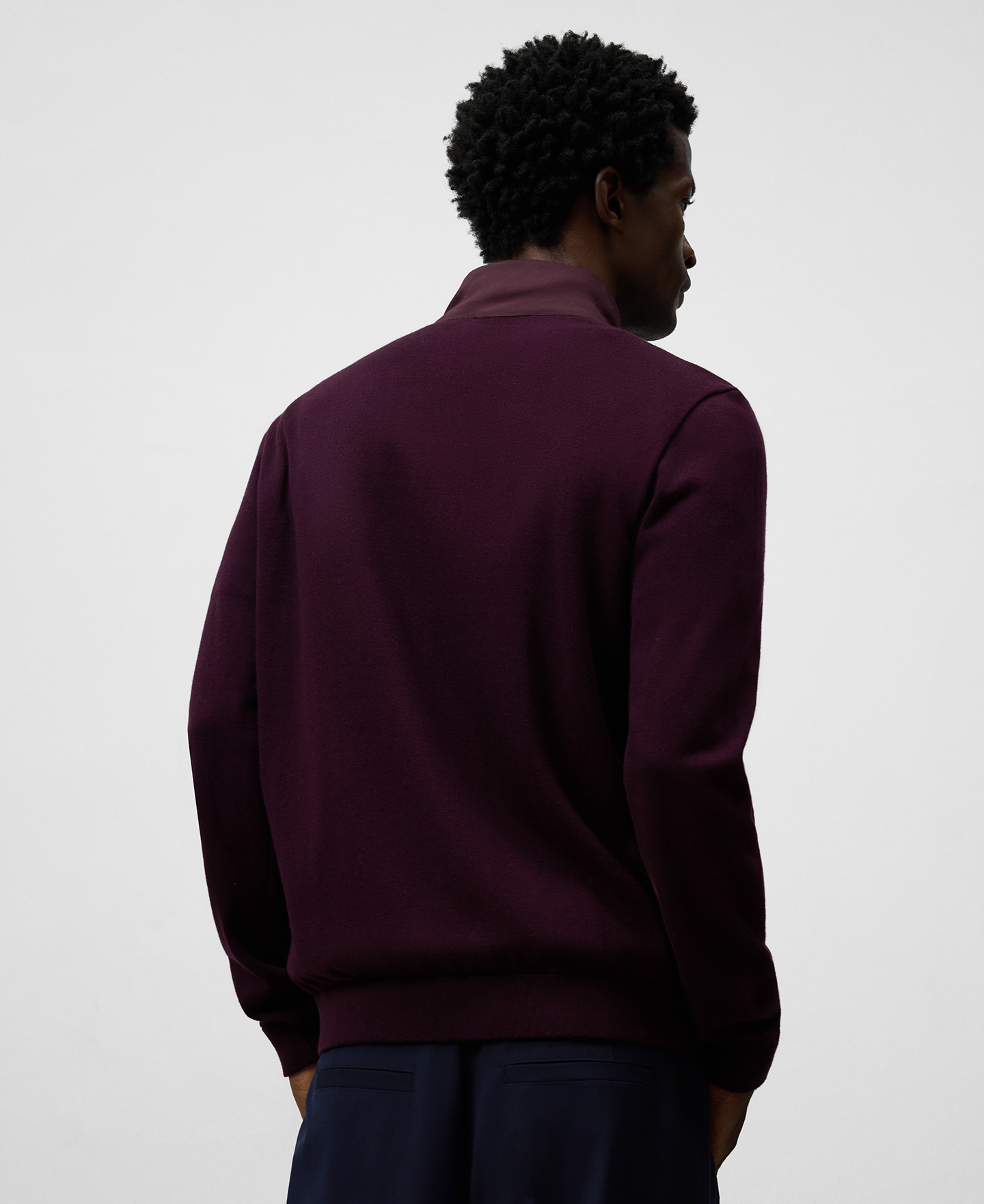 Knit and nylon cardigan man image number 2