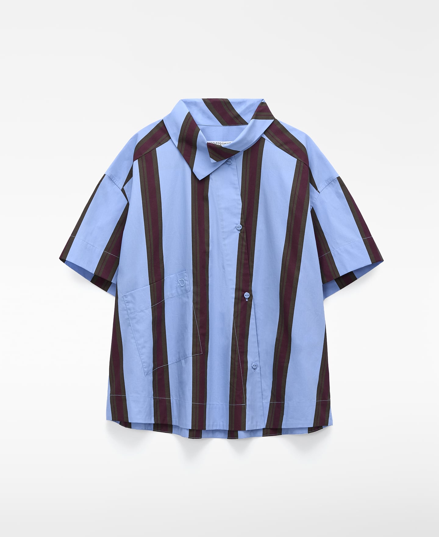 Camisa corta asim&eacute;trica rayas algod&oacute;n image number 4