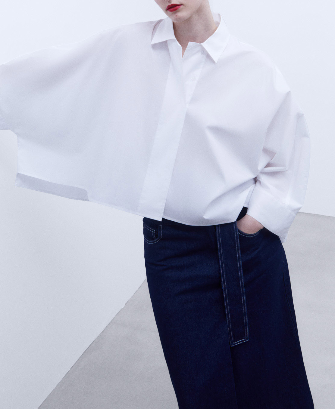 Oversize Japanese sleeve cotton shirt image number 0