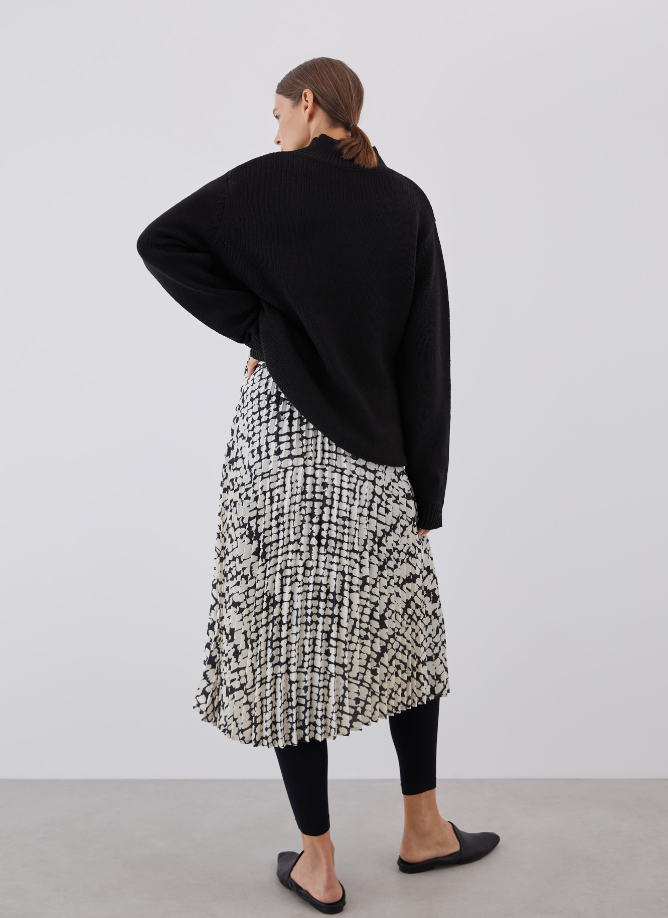 Falda midi de crinkle estampada image number 1