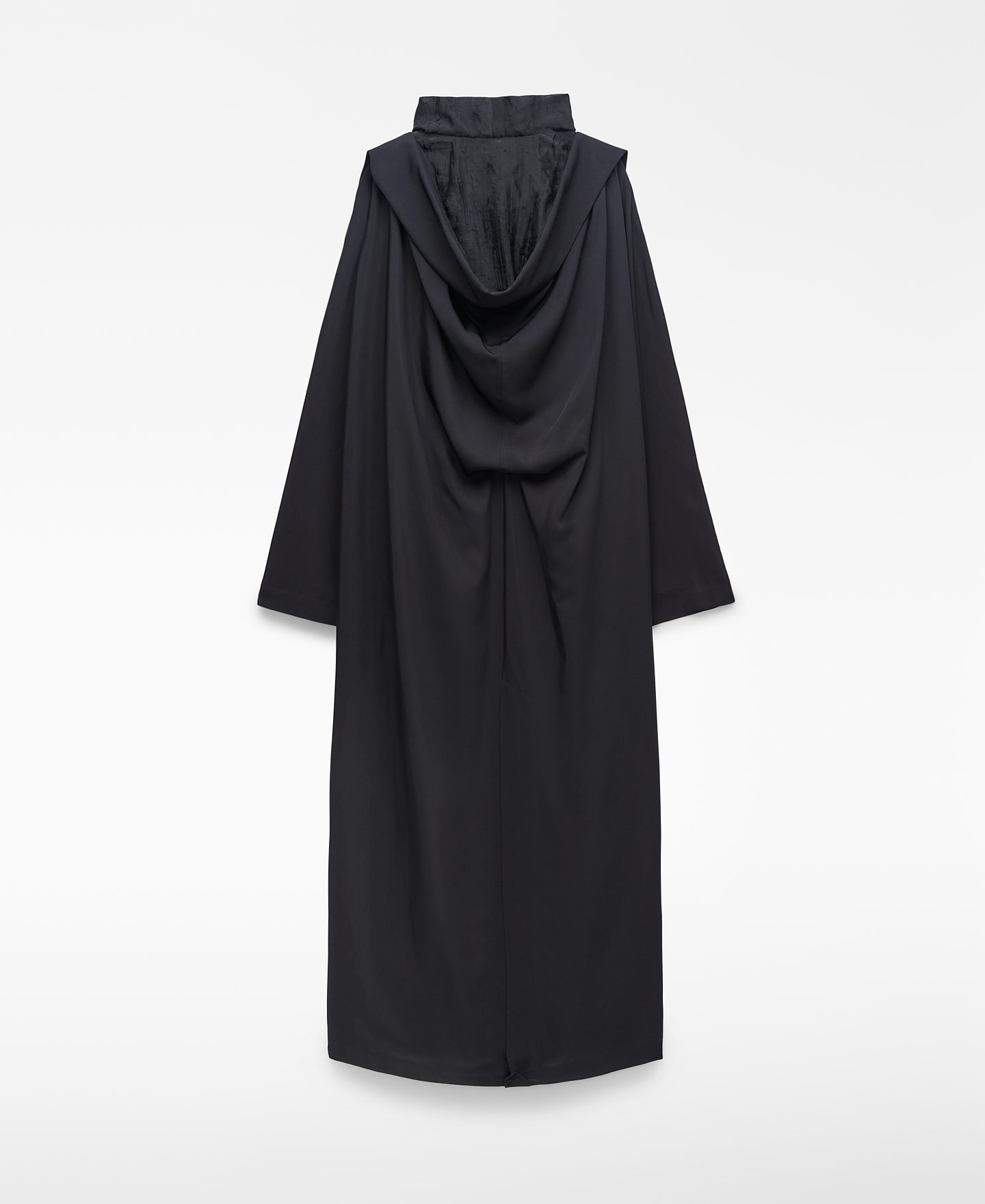 Mixed-fabric funnel-neck dress image number 7